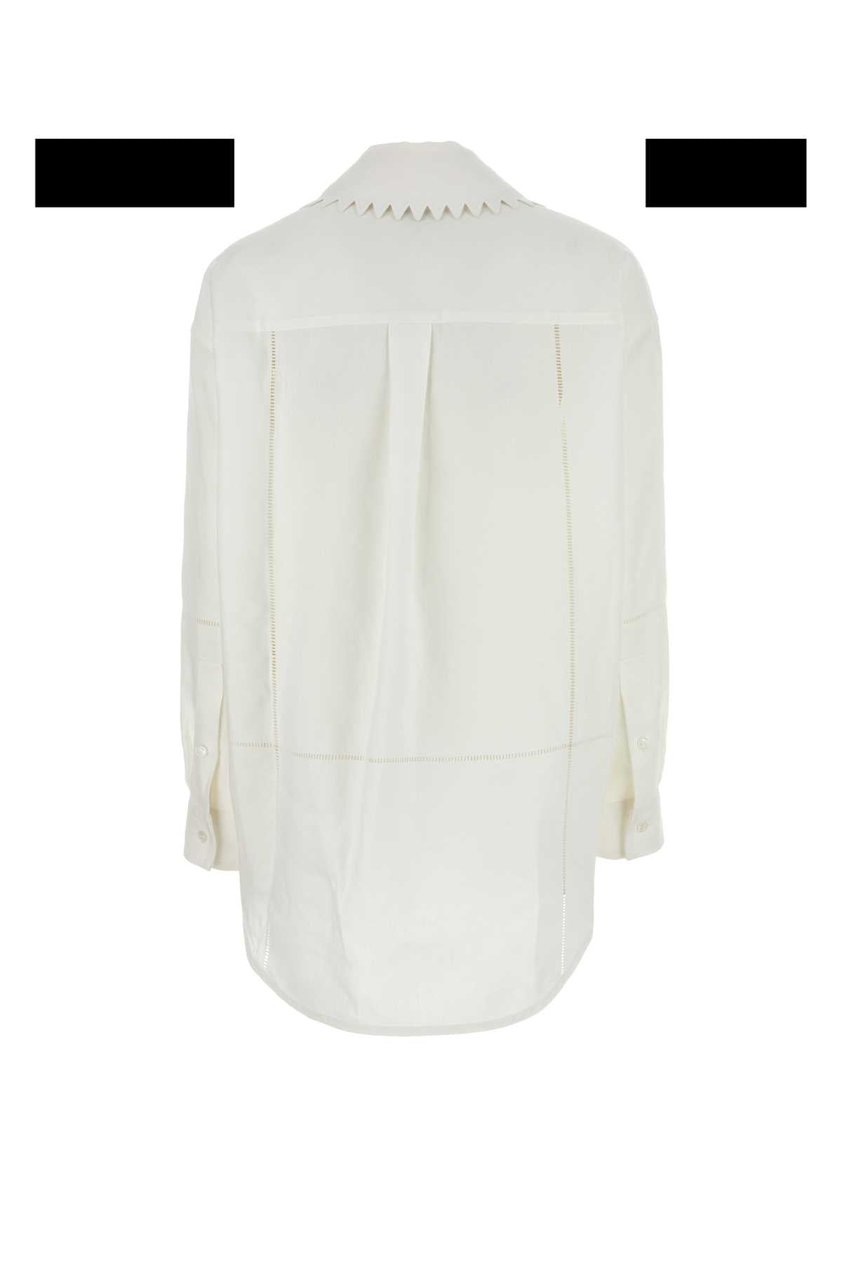Bottega Veneta Women White Linen Shirt DestGlow