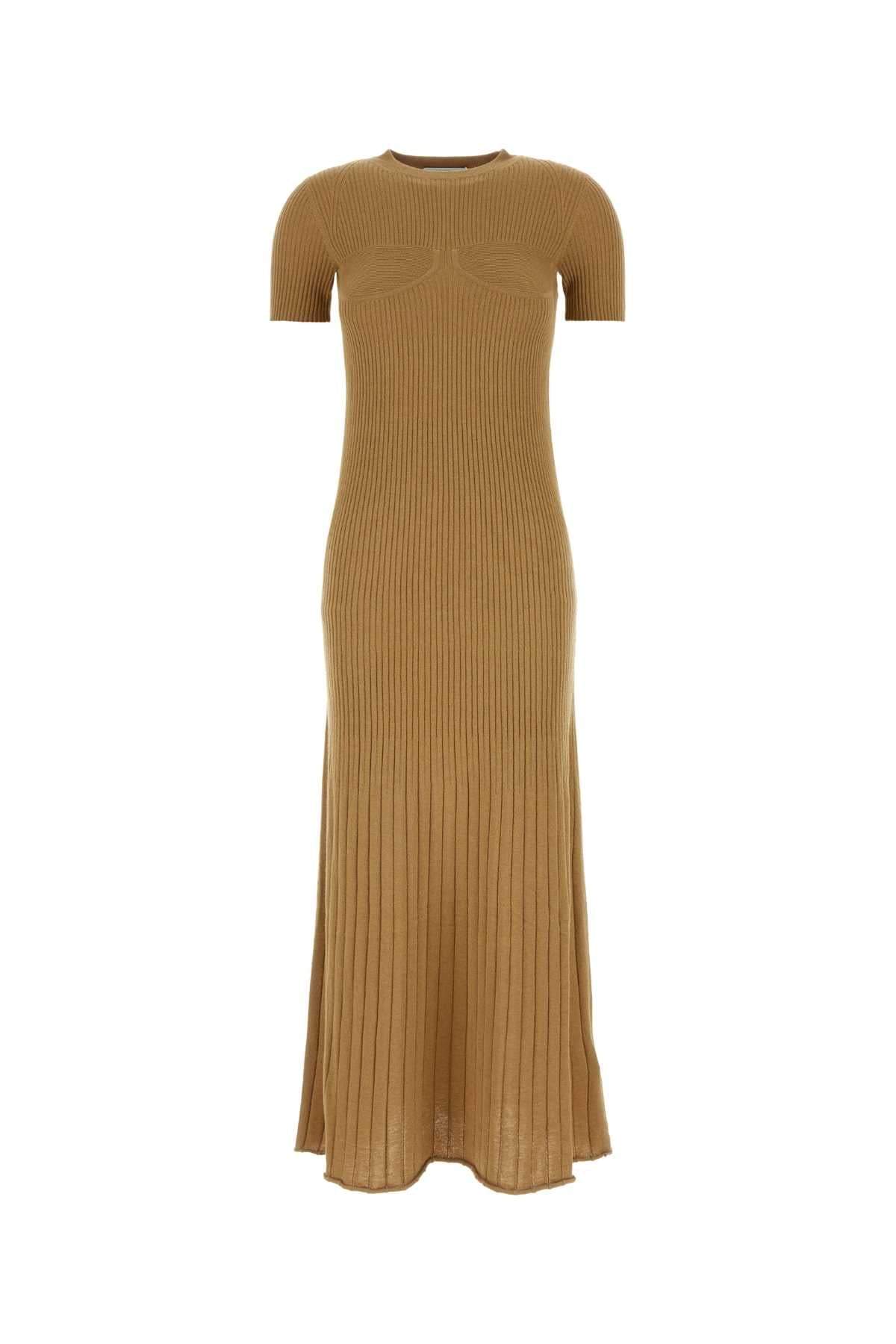 Max Mara Women Camel Silk Blend Europa Dress DestGlow