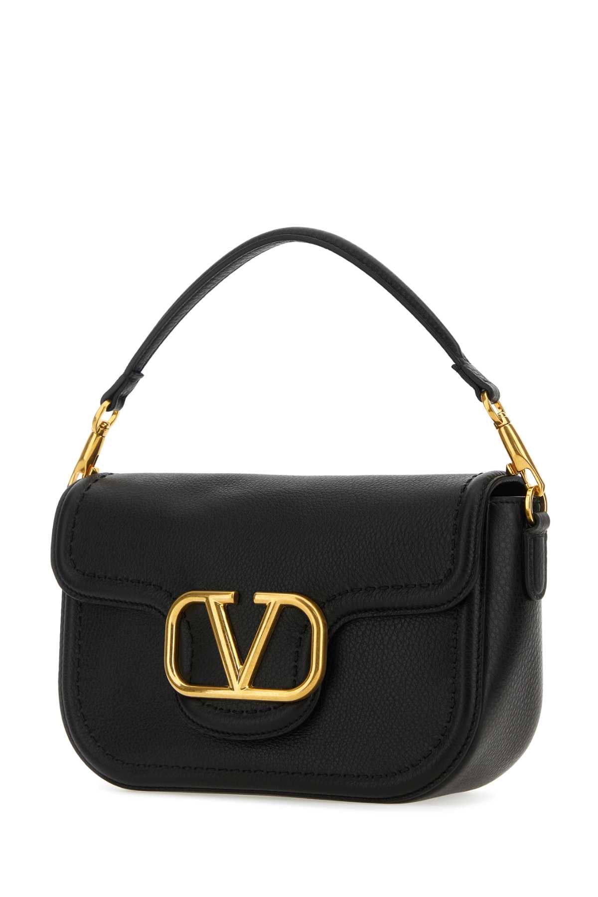 Valentino Garavani Women Black Leather Alltime Shoulder Bag DestGlow
