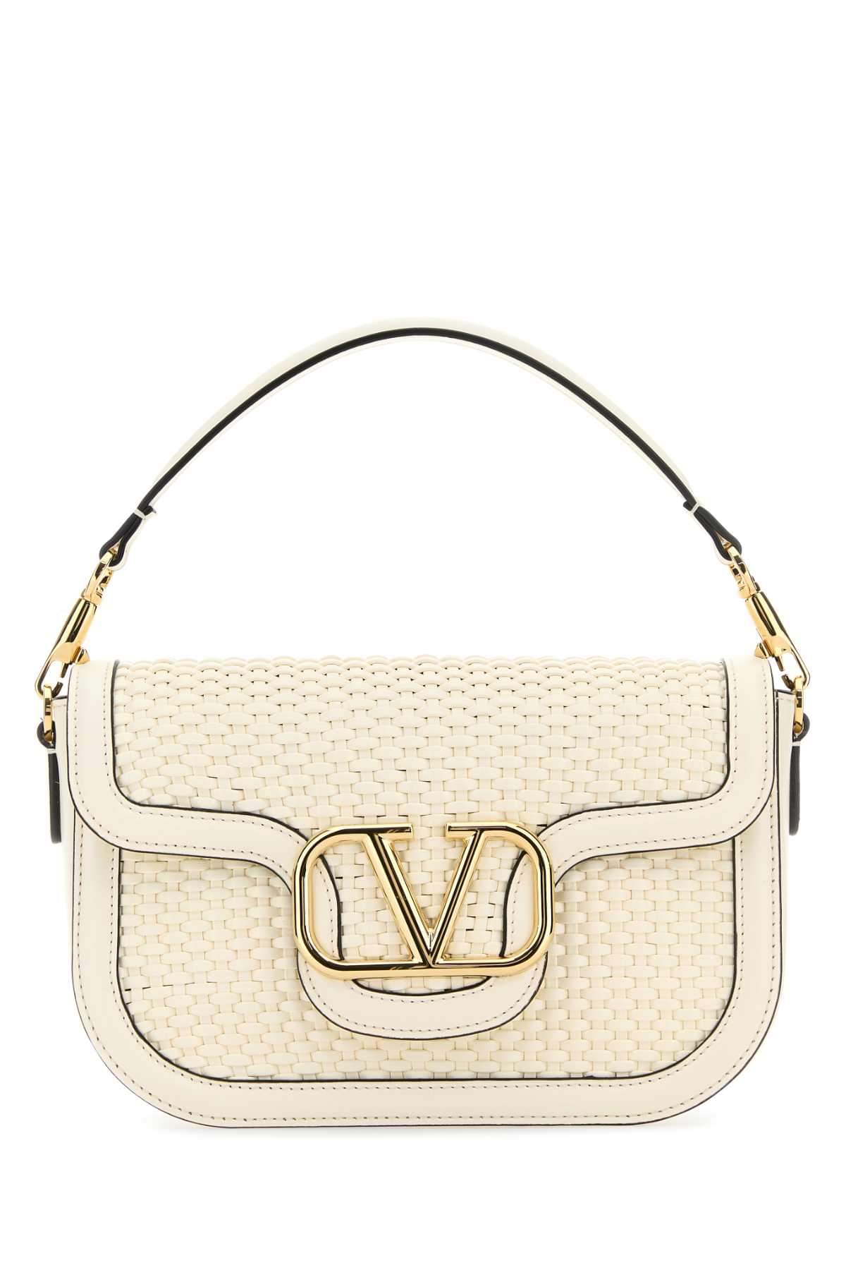 Valentino Garavani Women Ivory Leather Alltime Shoulder Bag DestGlow