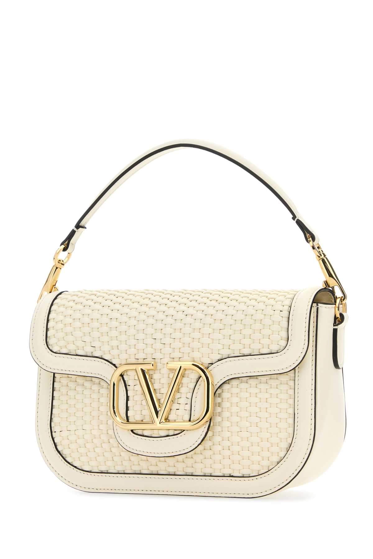 Valentino Garavani Women Ivory Leather Alltime Shoulder Bag DestGlow