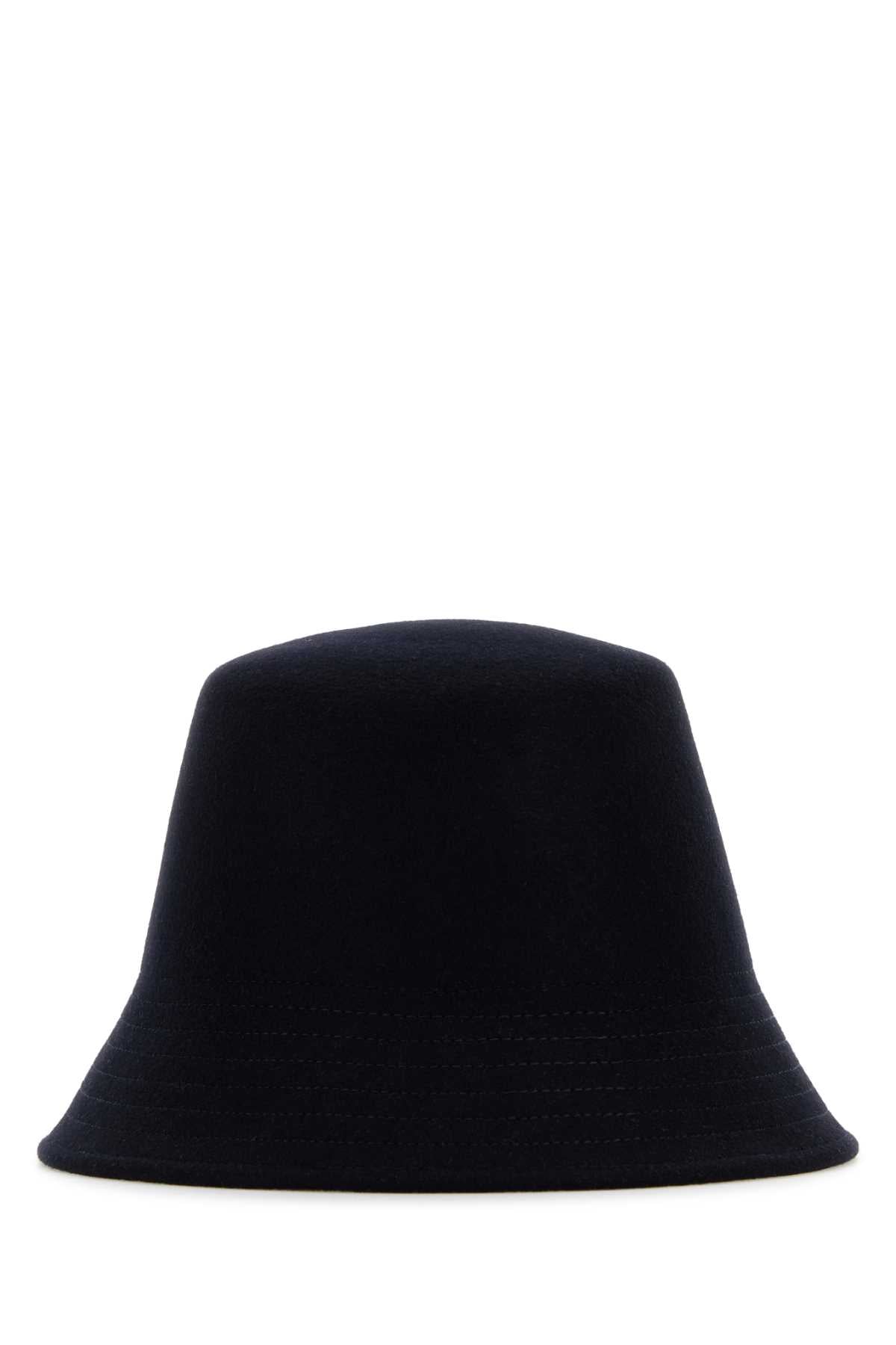 Valentino Garavani Women Midnight Blue Felt Bucket Hat DestGlow