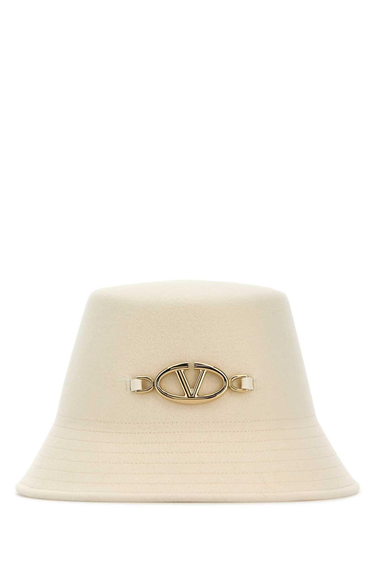 Valentino Garavani Women Ivory Felt Bucket Hat by Luosophy