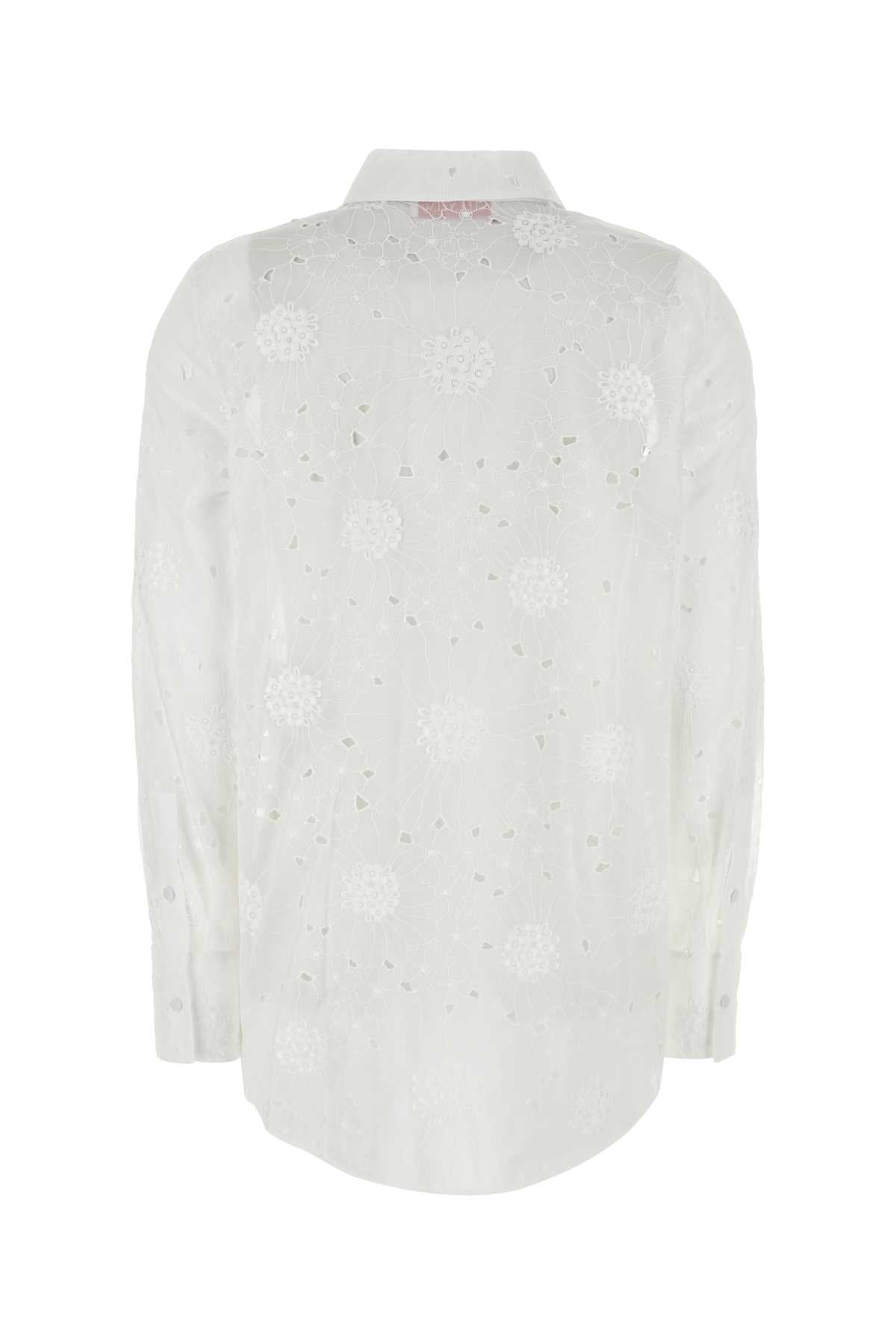 Valentino Garavani Women White Cotton Shirt by Luosophy