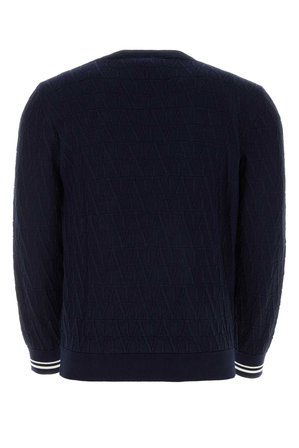 Valentino Garavani Men Dark Blue Cotton Sweater by Luosophy