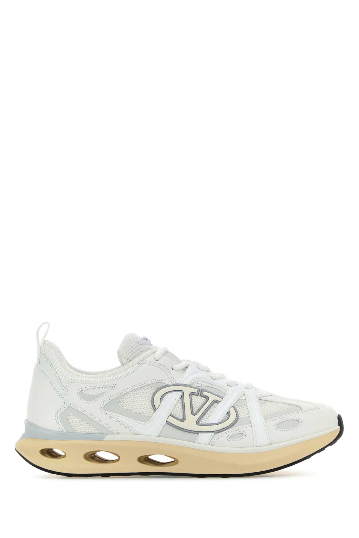 Valentino Garavani Men White Leather And Fabric Vlogo Easyjog Sneakers by Luosophy