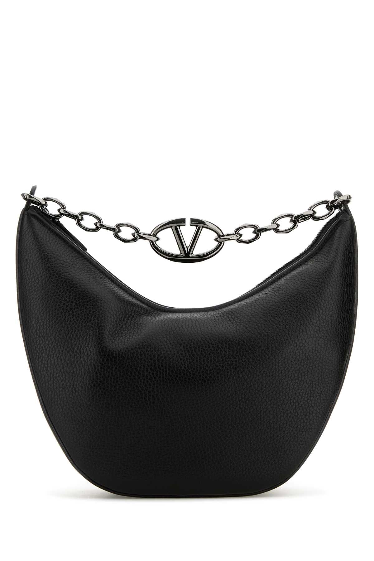 Valentino Garavani Men Black Leather Hobo Vlogo Moon Shoulder Bag DestGlow