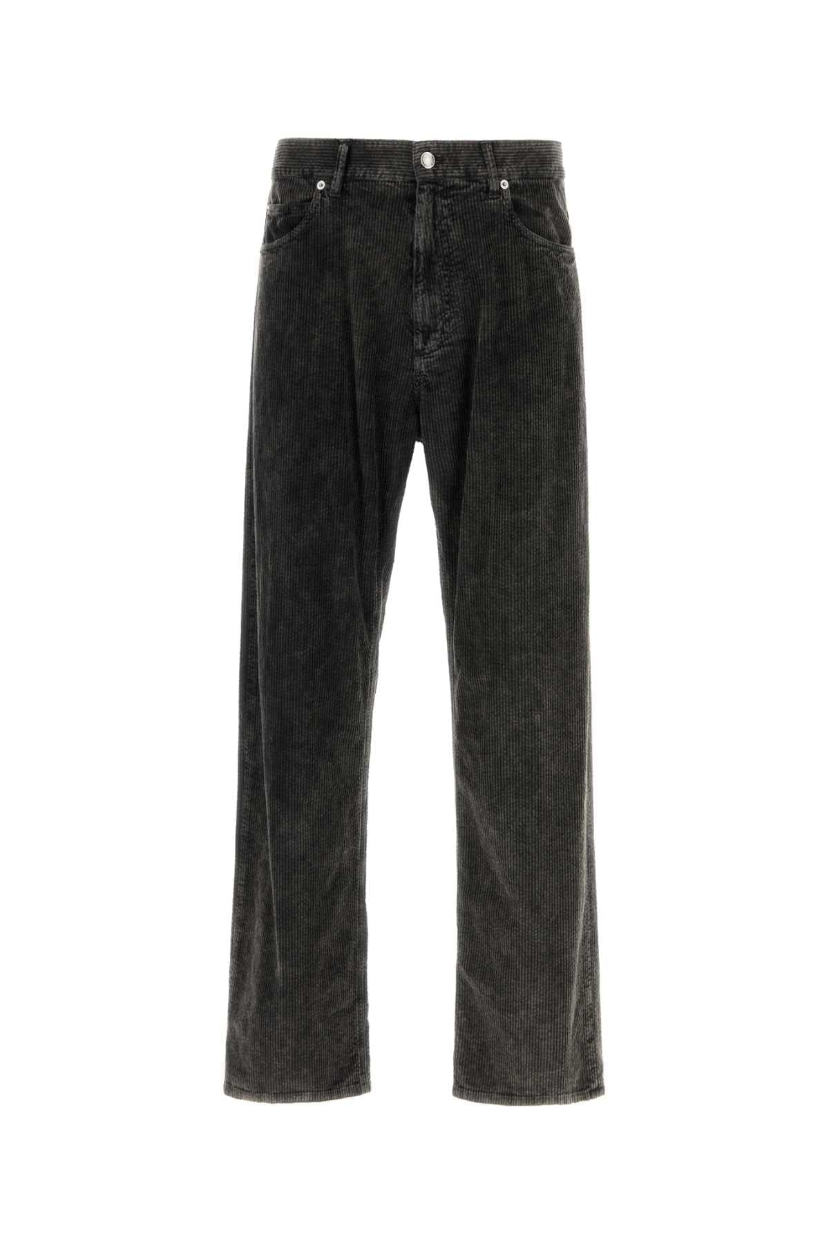 Dolce & Gabbana Men Charcoal Stretch Corduroy Pant DestGlow