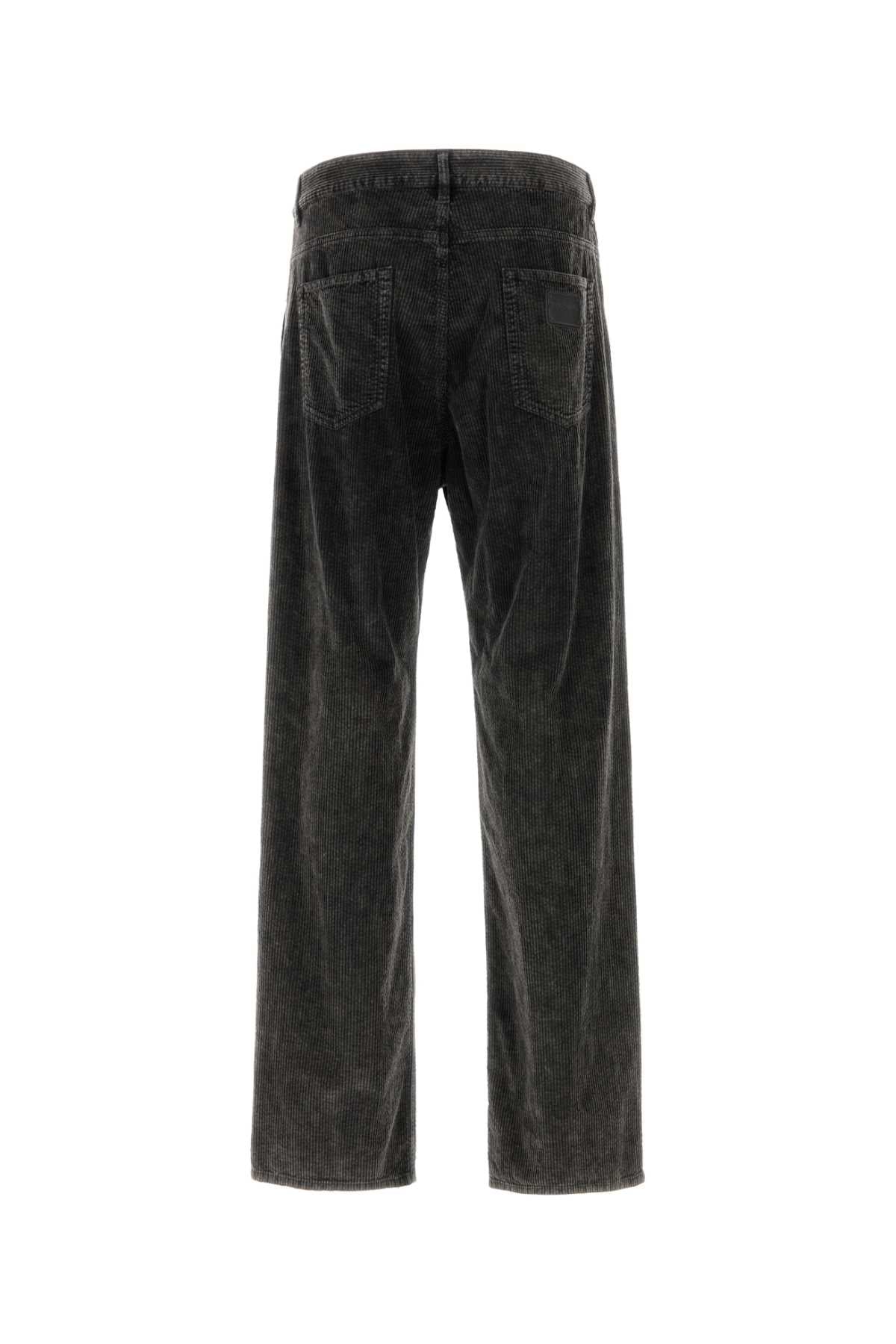 Dolce & Gabbana Men Charcoal Stretch Corduroy Pant DestGlow