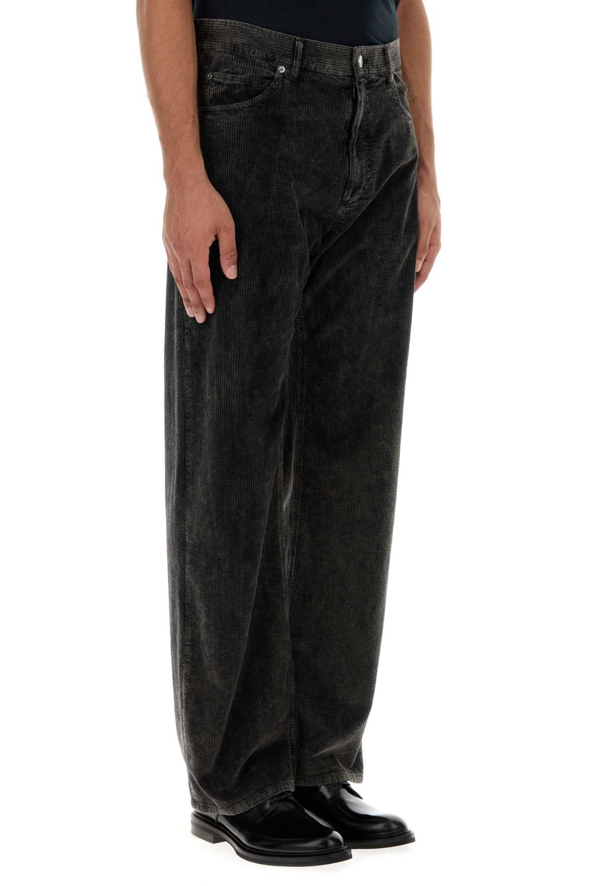 Dolce & Gabbana Men Charcoal Stretch Corduroy Pant DestGlow