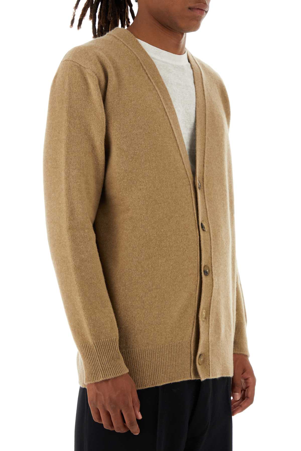 Maison Margiela Men Cappuccino Wool Cardigan by Luosophy