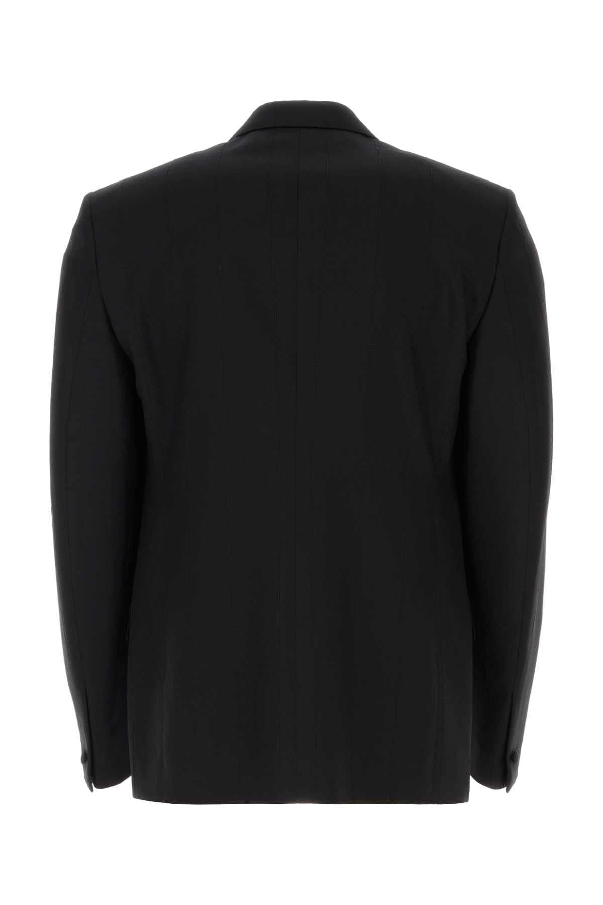 Givenchy Men Black Stretch Wool Blend Blazer DestGlow