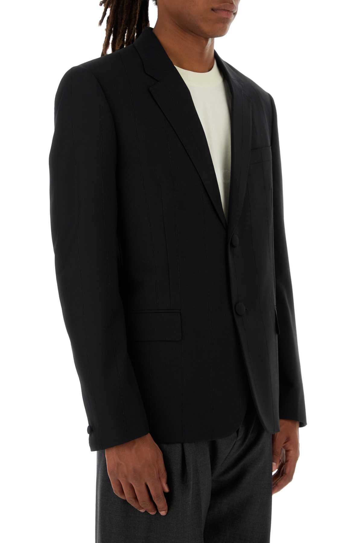 Givenchy Men Black Stretch Wool Blend Blazer DestGlow