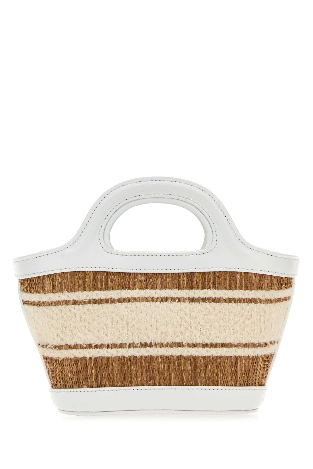 Marni Women Two-Tone Raffia And Leather Micro Tropicalia Summer Handbag