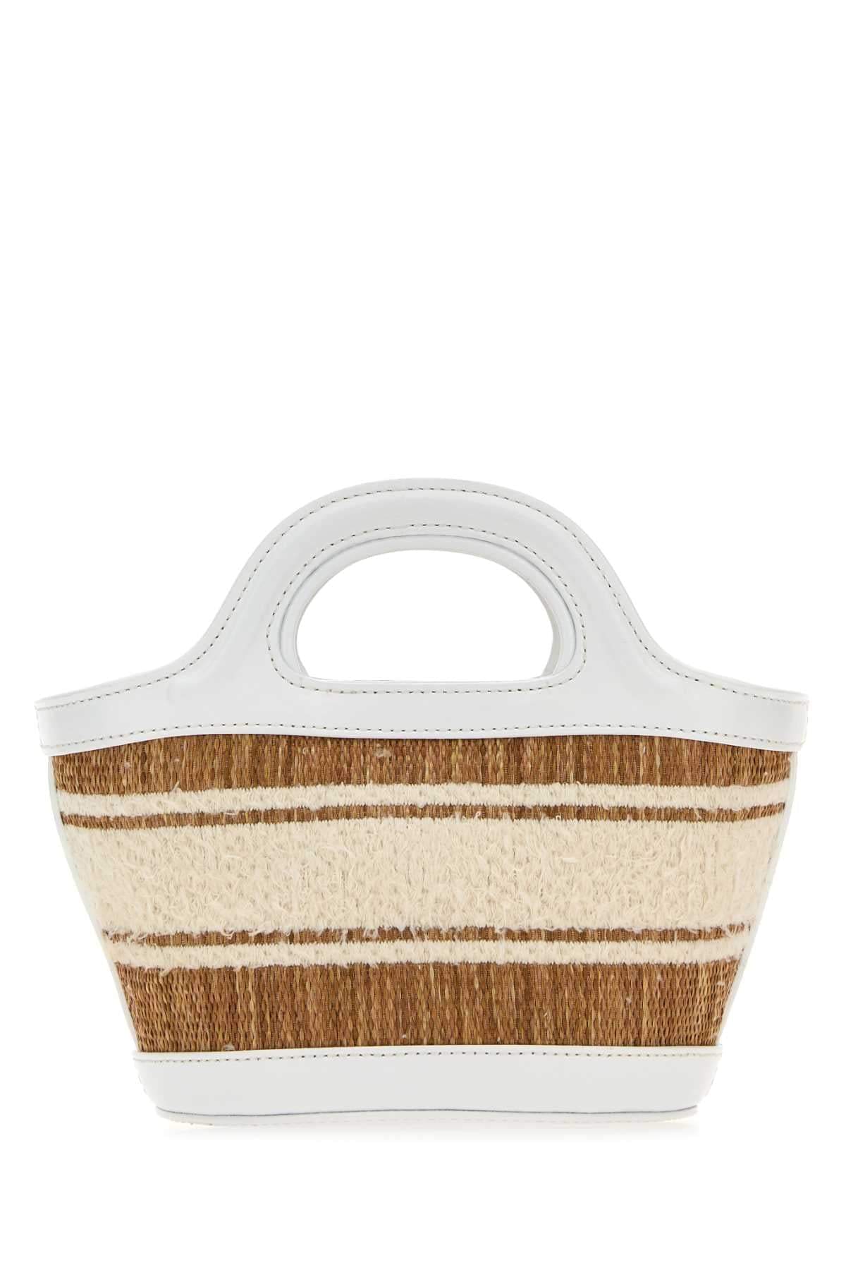 Marni Women Two-Tone Raffia And Leather Micro Tropicalia Summer Handbag DestGlow