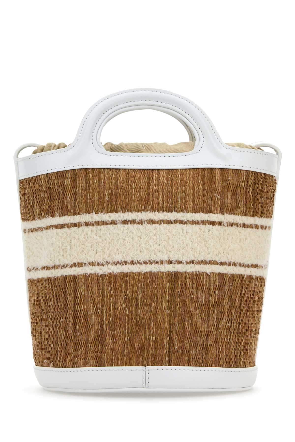 Marni Women Two-Tone Raffia And Leather Tropicalia Bucket Bag DestGlow