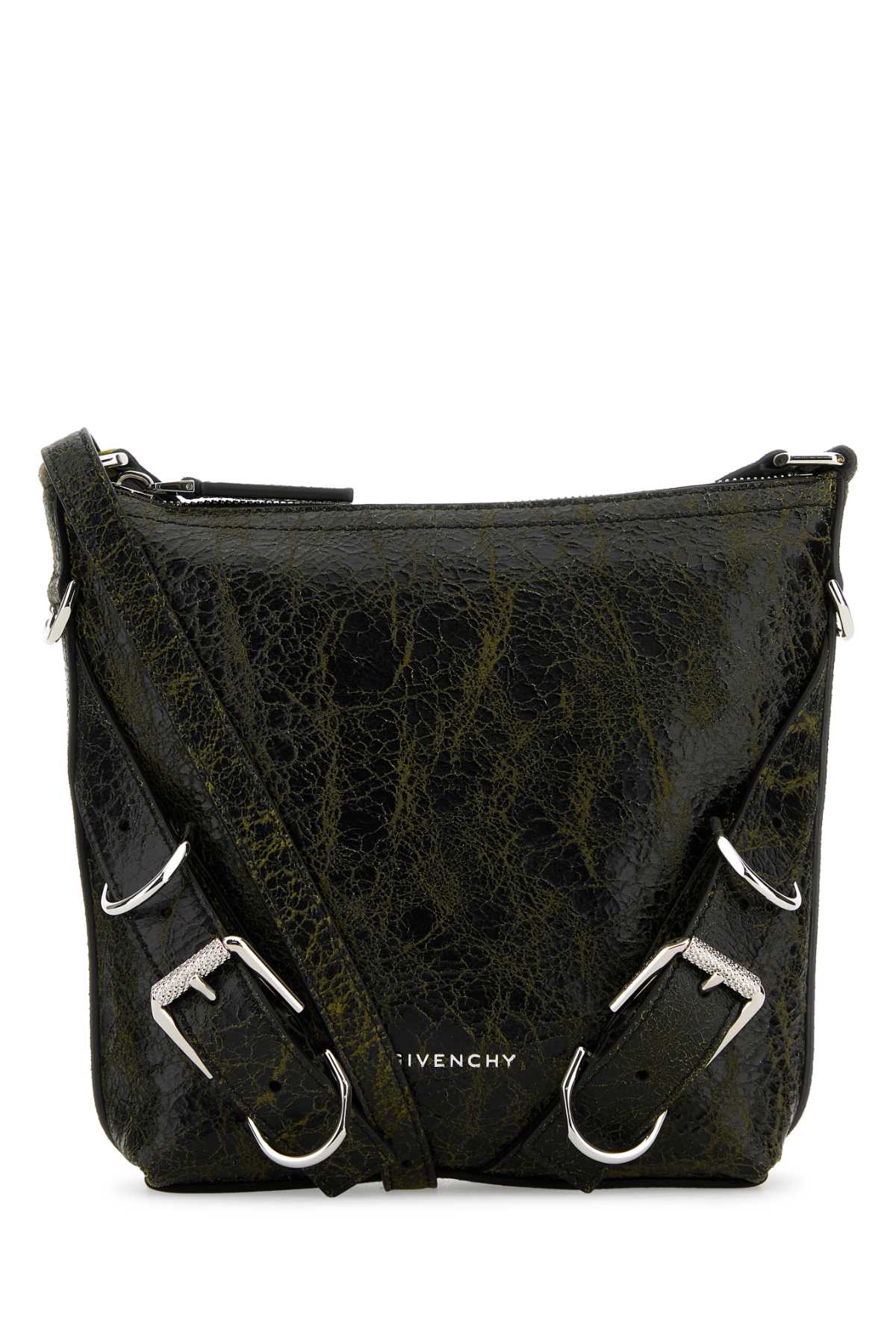 Givenchy Men Two-Tone Leather Voyou Crossbody Bag by Luosophy