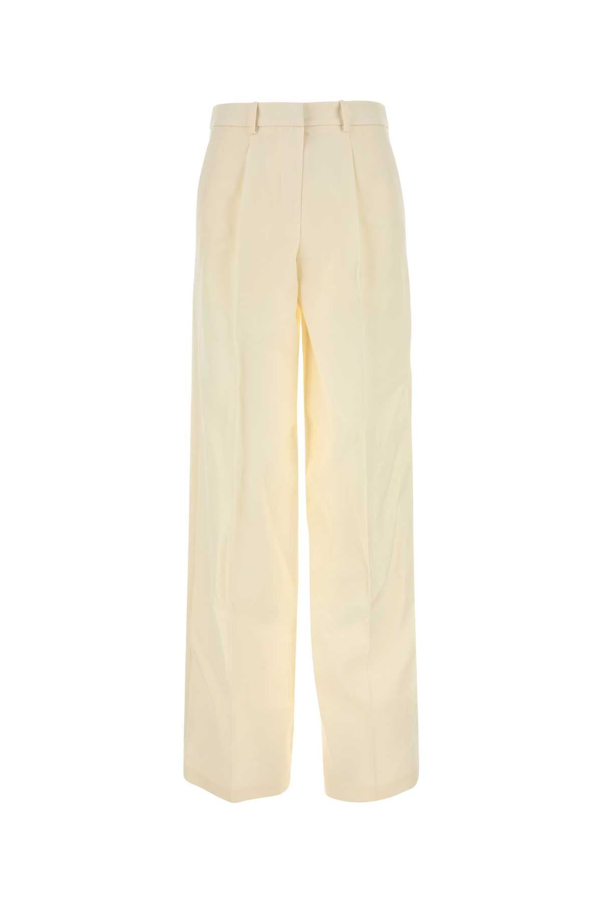 Magda Butrym Women Cream Wool Blend Wide-Leg Pant DestGlow