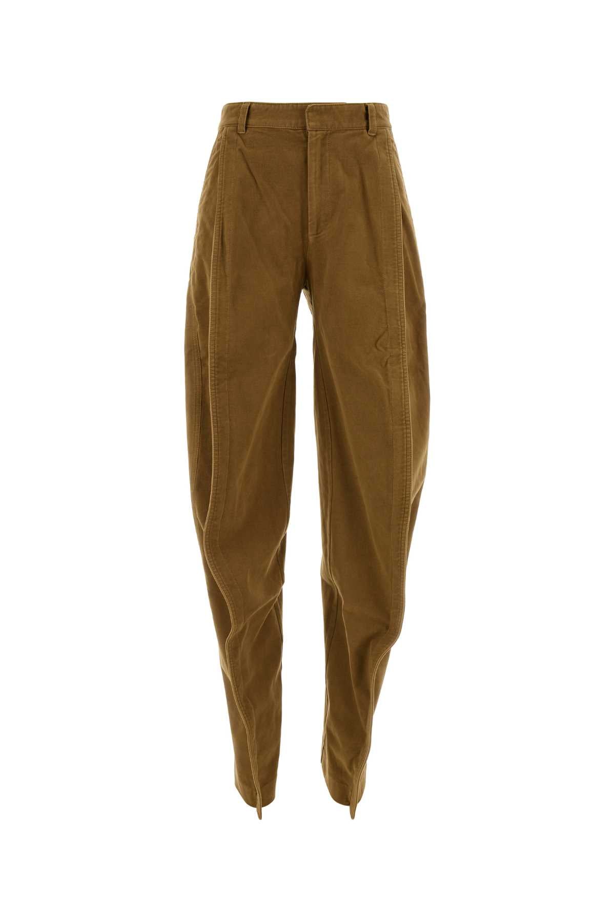 Y Project Women Caramel Stretch Velvet Pant