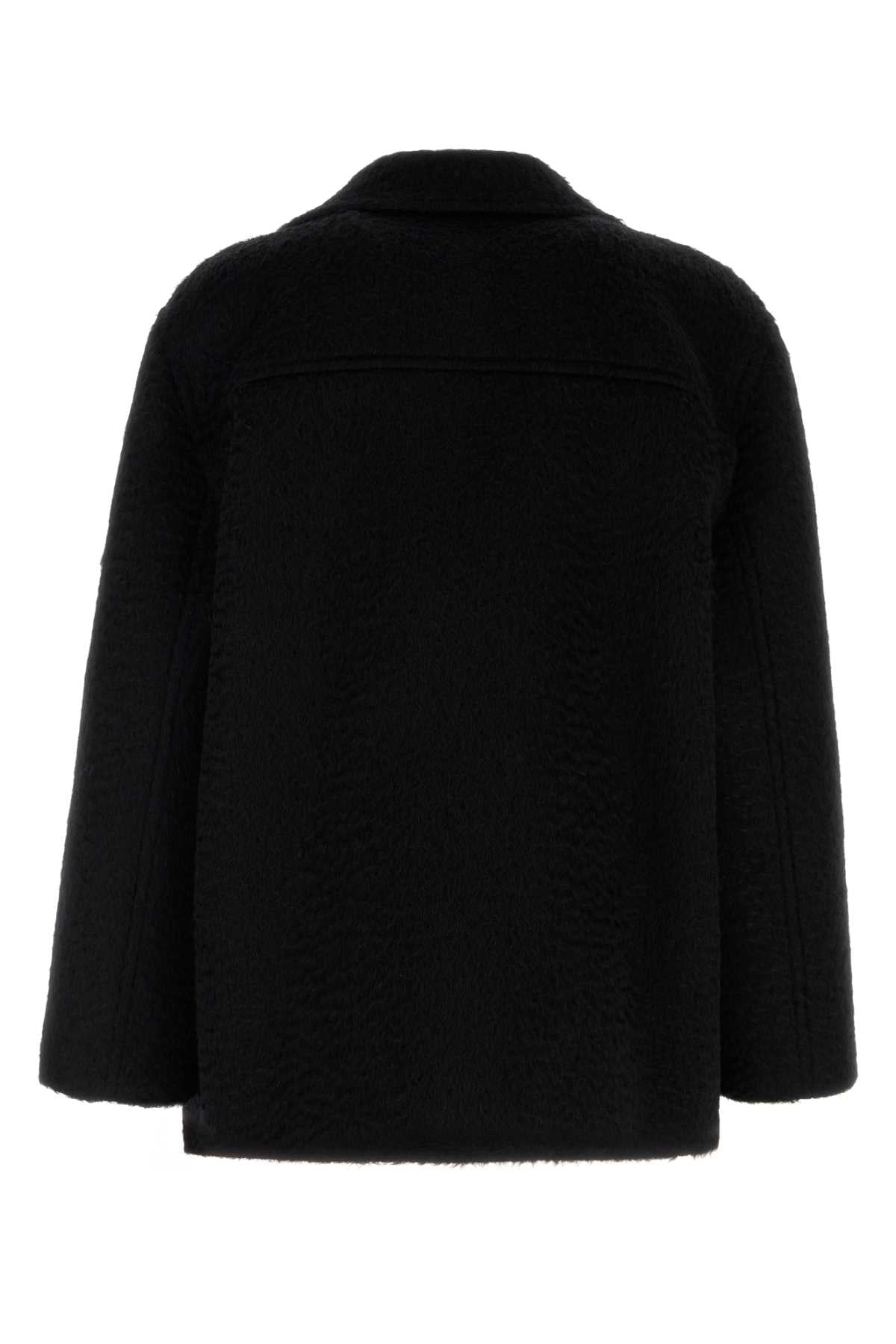 Valentino Garavani Men Black Mohair And Wool Coat DestGlow