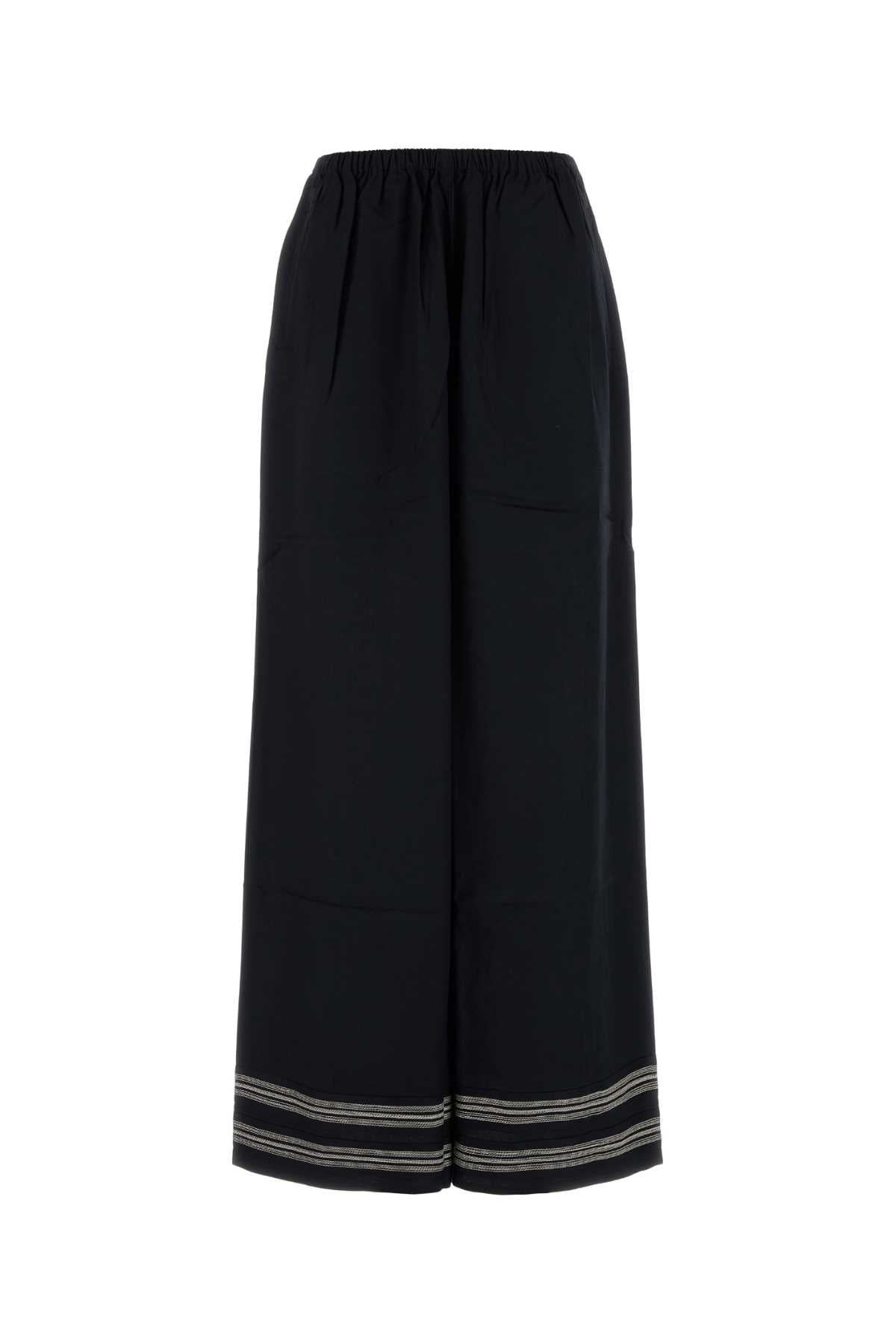 Bode Women Black Viscose Mathilde Wide-Leg by Luosophy