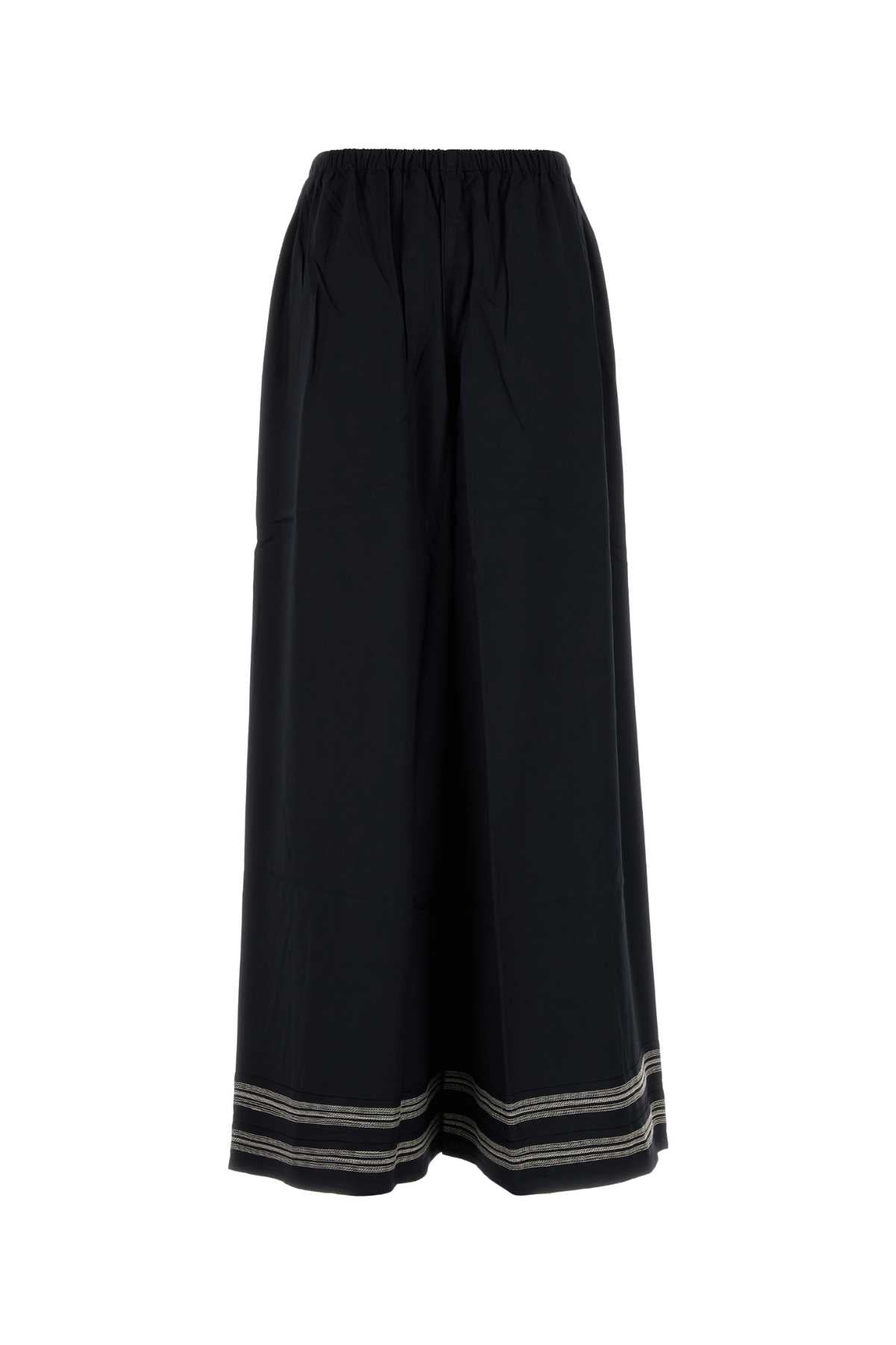 Bode Women Black Viscose Mathilde Wide-Leg by Luosophy