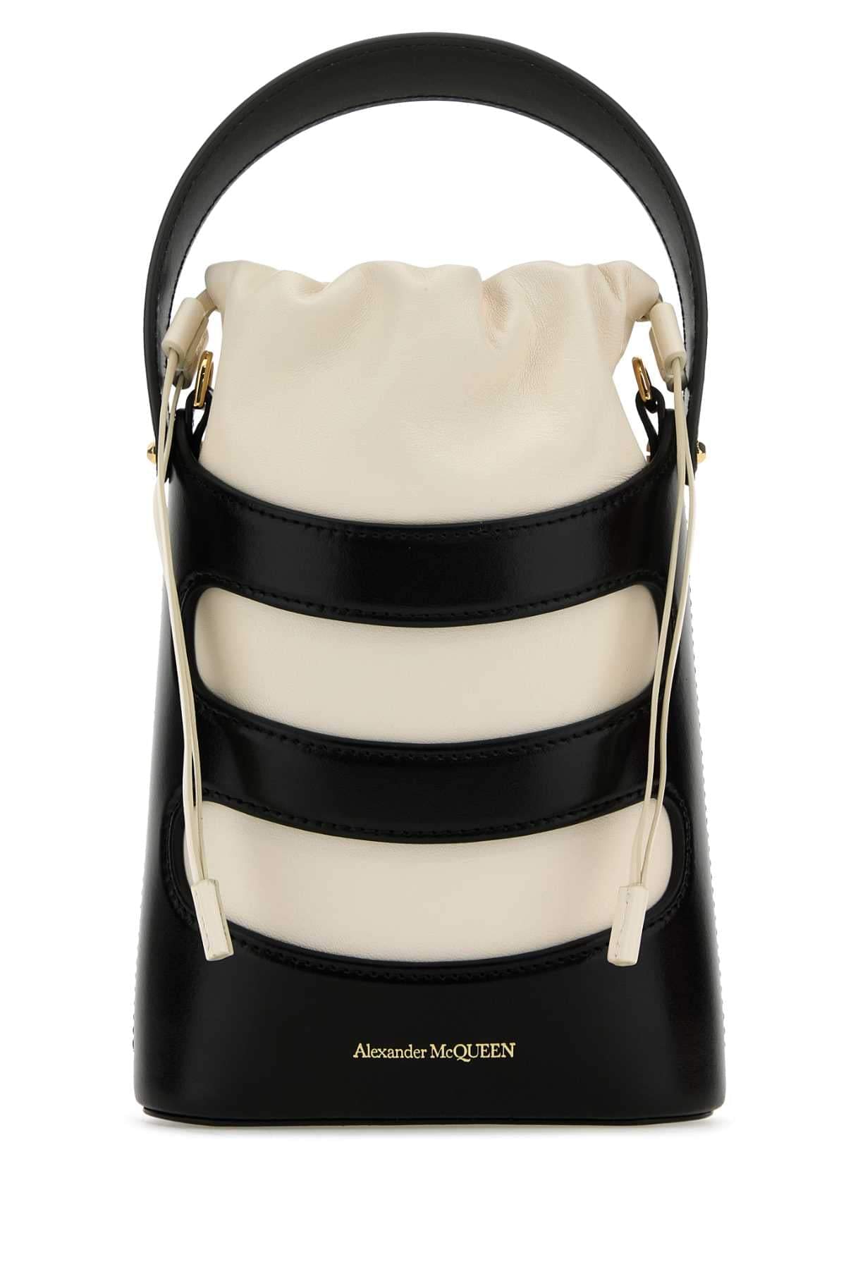 Alexander Mcqueen Women Two-Tone Leather Mini The Rise Bucket Bag DestGlow