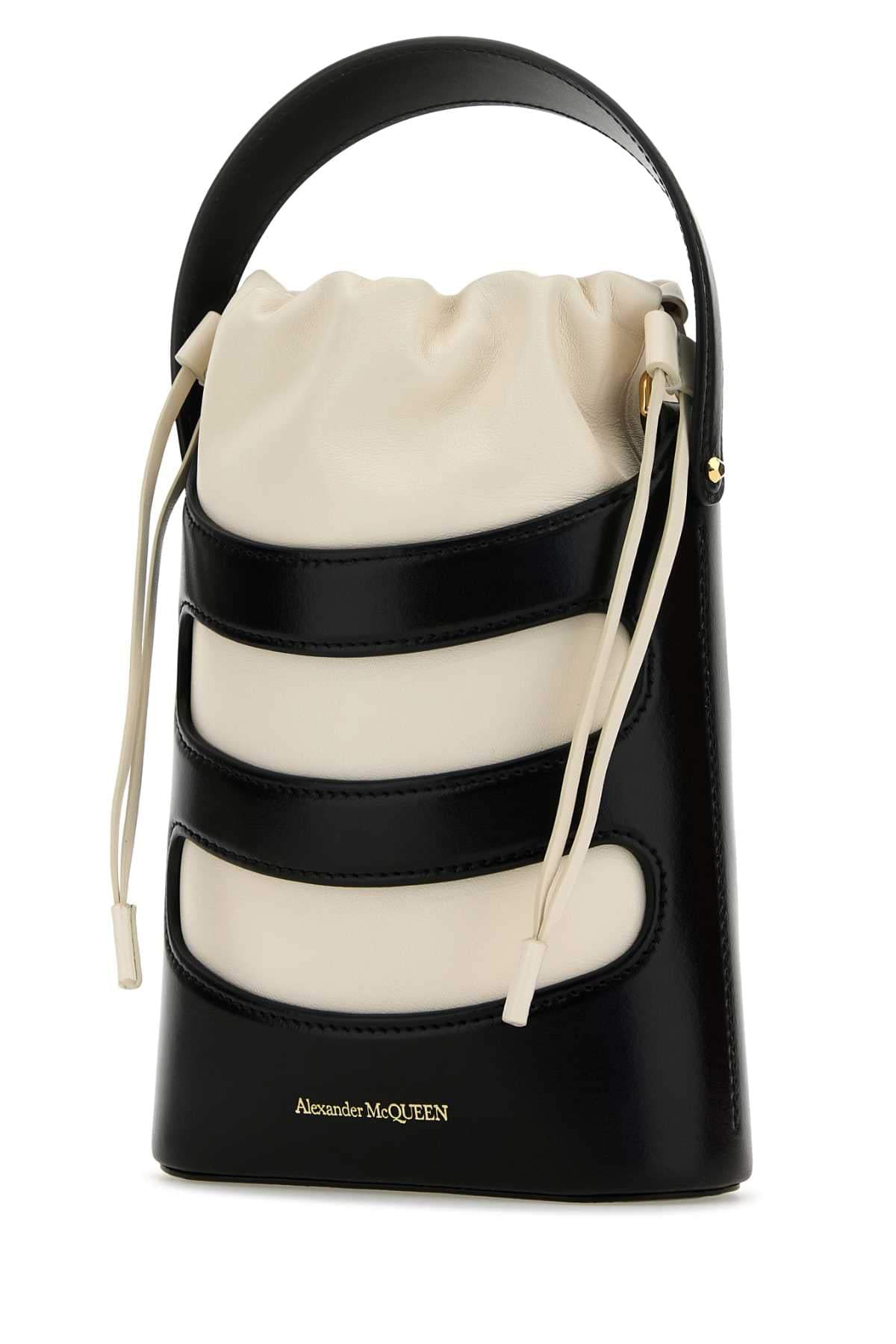 Alexander Mcqueen Women Two-Tone Leather Mini The Rise Bucket Bag DestGlow