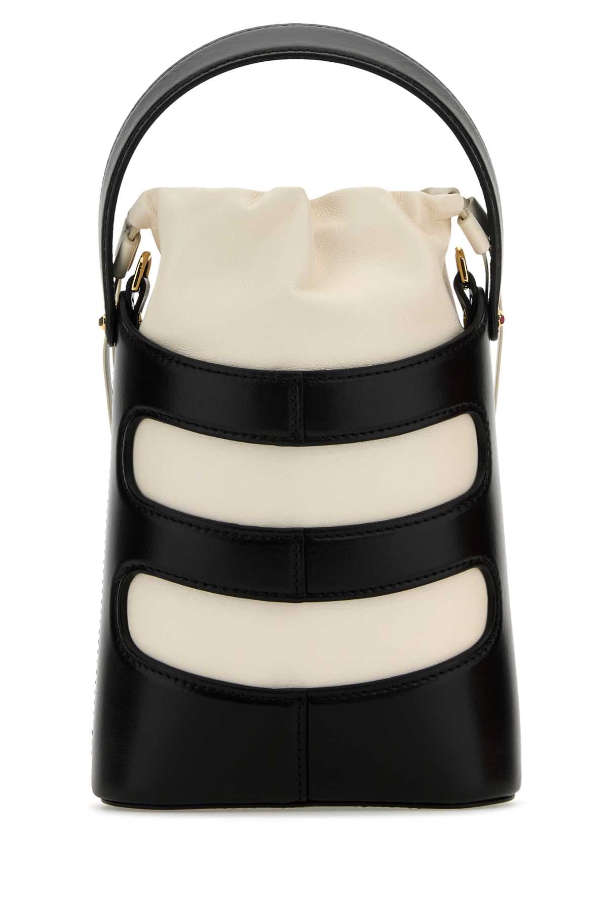 Alexander Mcqueen Women Two-Tone Leather Mini The Rise Bucket Bag by Luosophy