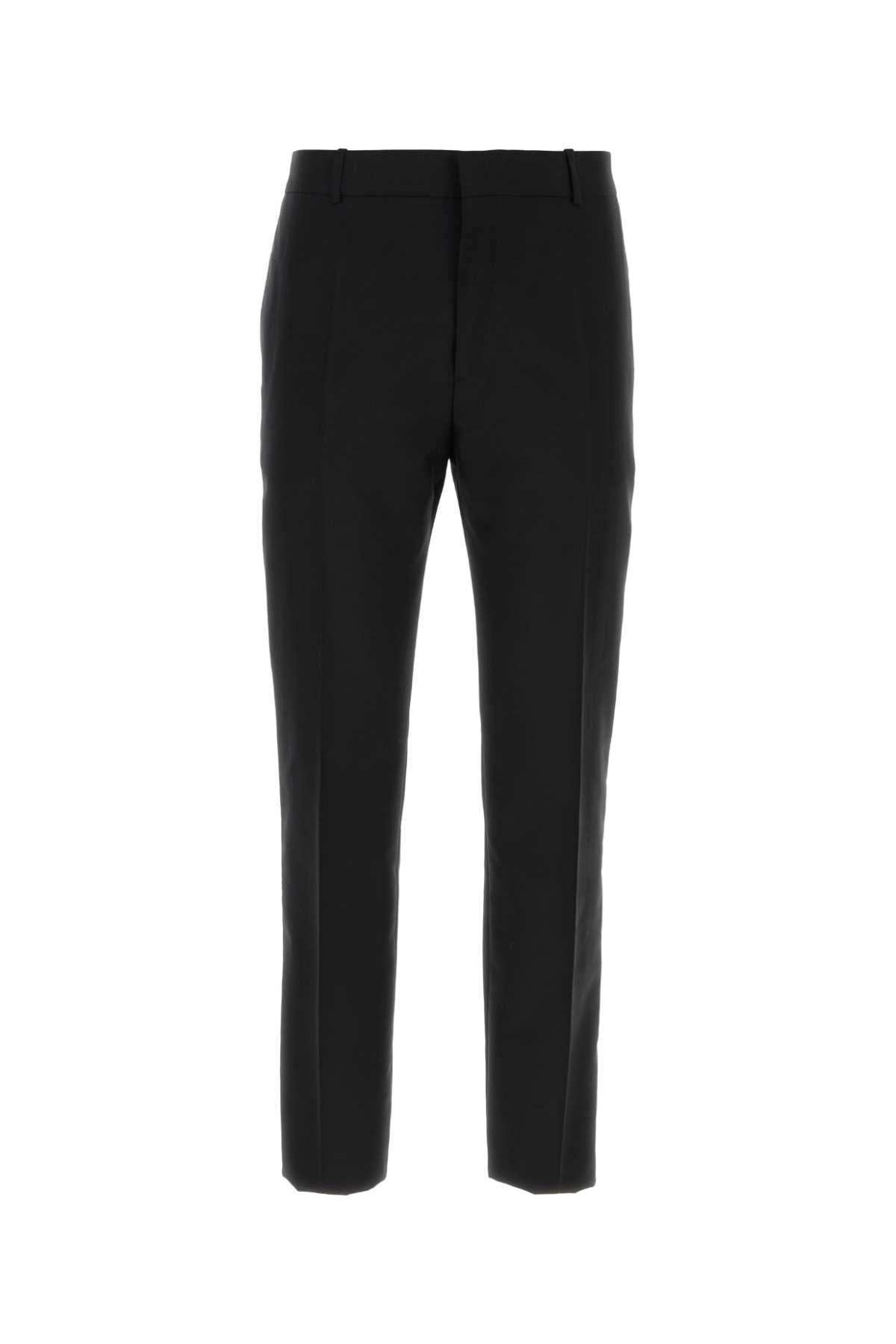 Alexander Mcqueen Men Black Gabardine Pant DestGlow