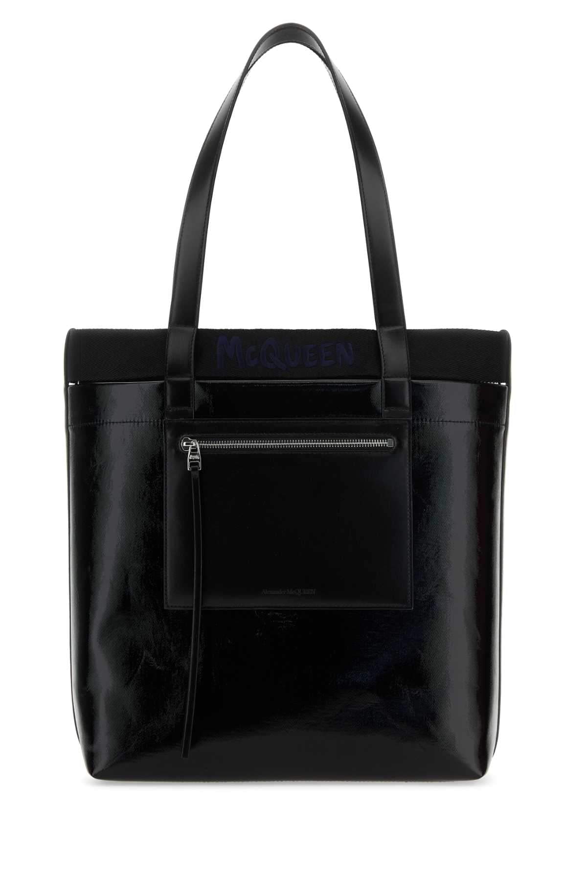Alexander Mcqueen Men Black Canvas Shopping Bag DestGlow