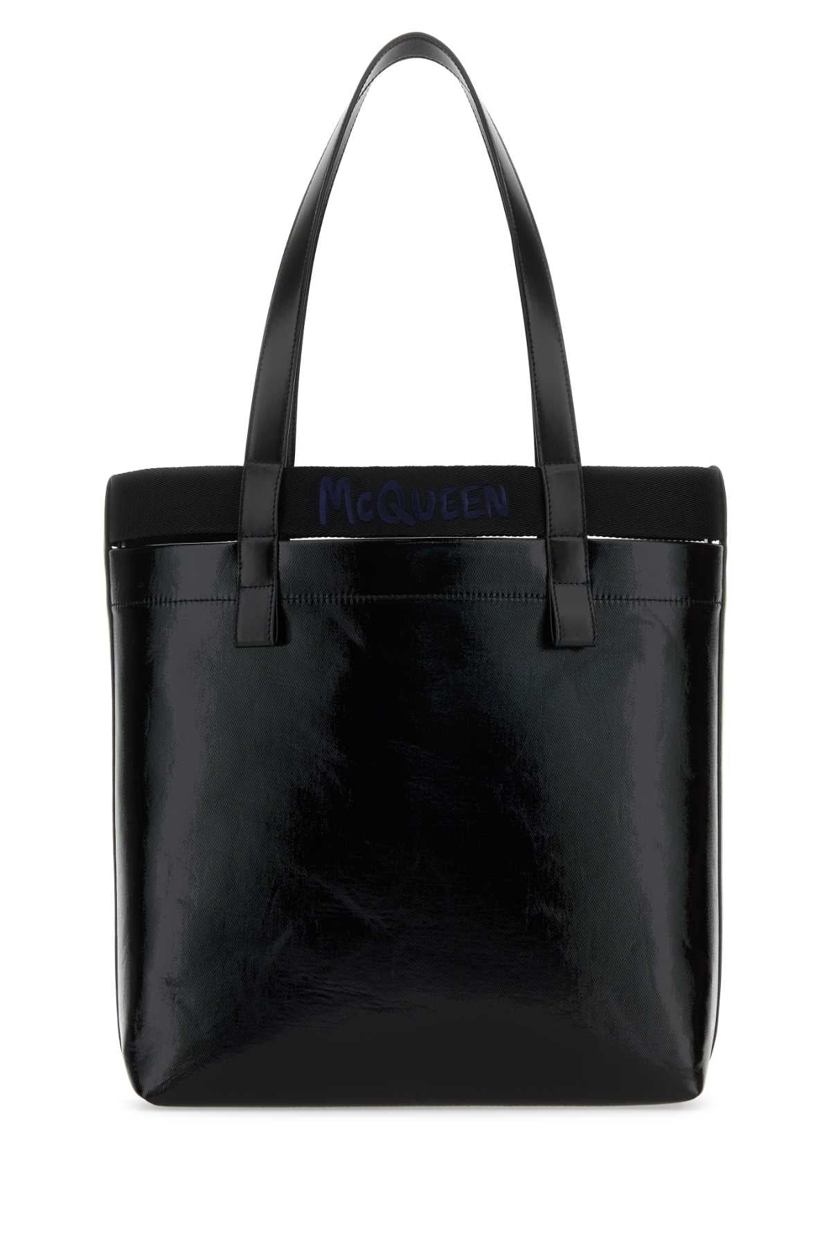 Alexander Mcqueen Men Black Canvas Shopping Bag DestGlow