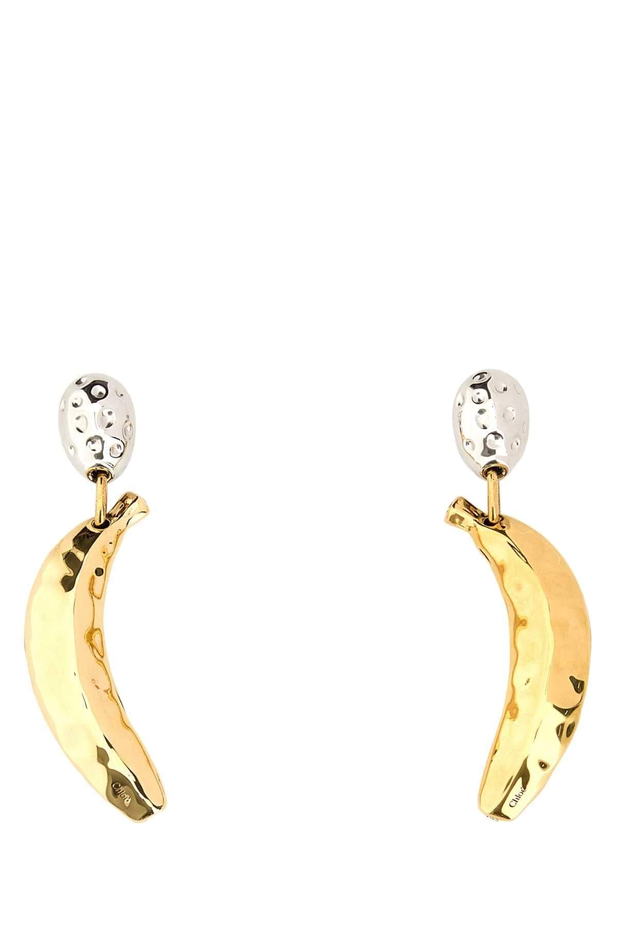 Chloe Women Two-Tone Metal Chloe Bananas Earrings DestGlow