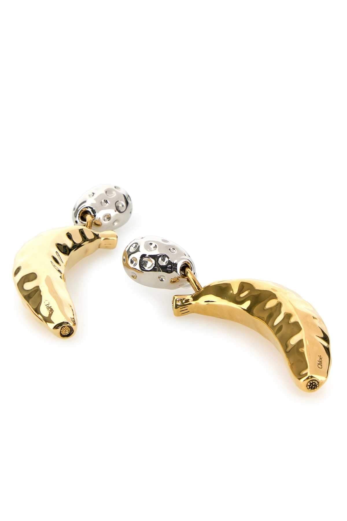 Chloe Women Two-Tone Metal Chloe Bananas Earrings DestGlow