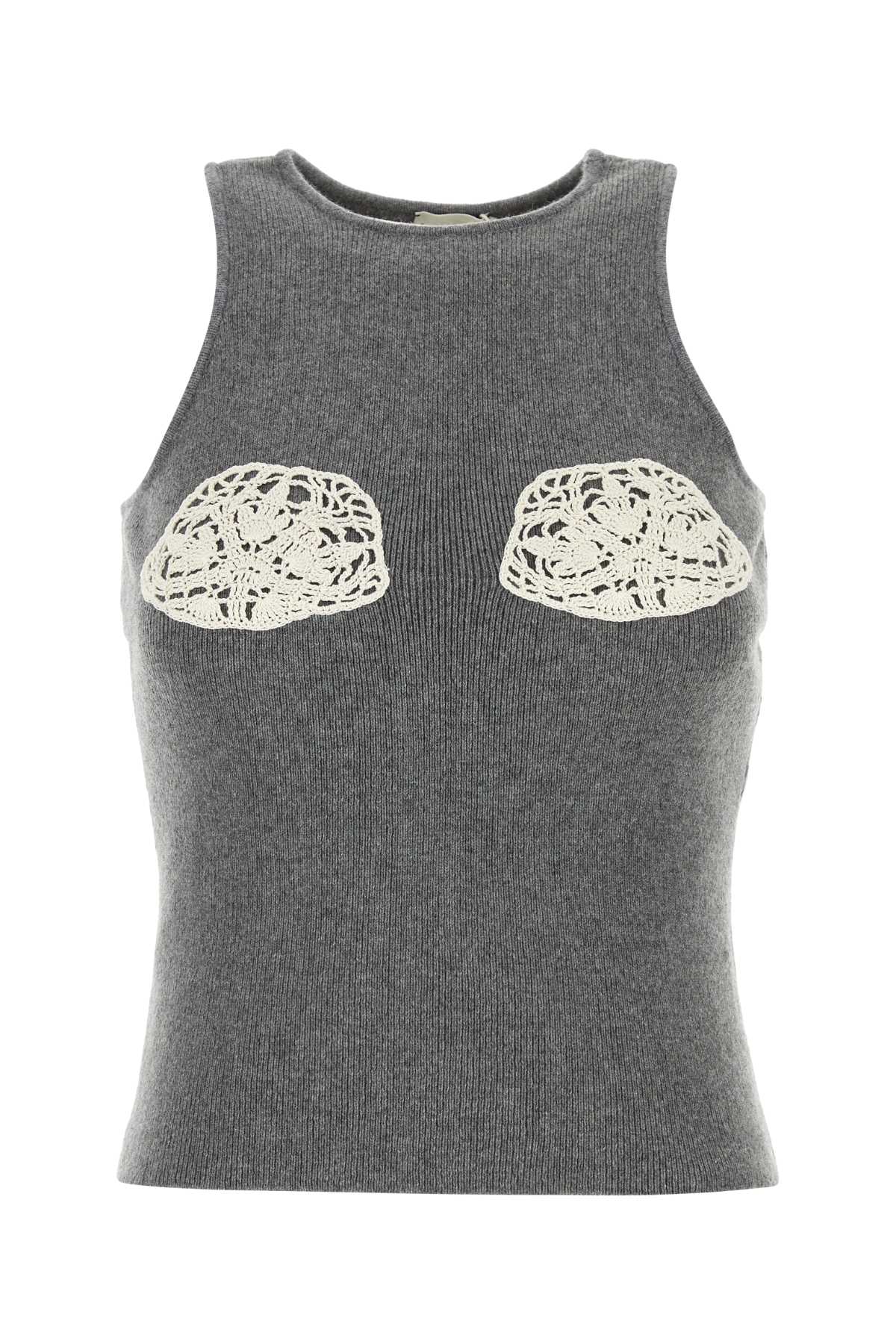 Magda Butrym Women Grey Cashmere Tank Top DestGlow