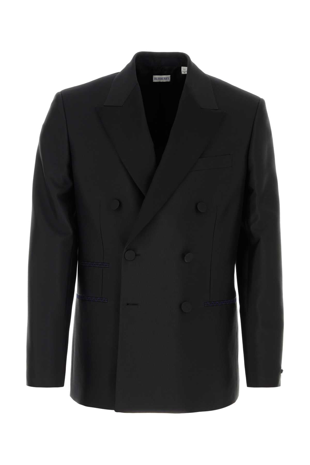Burberry Men Black Wool Blend Blazer DestGlow