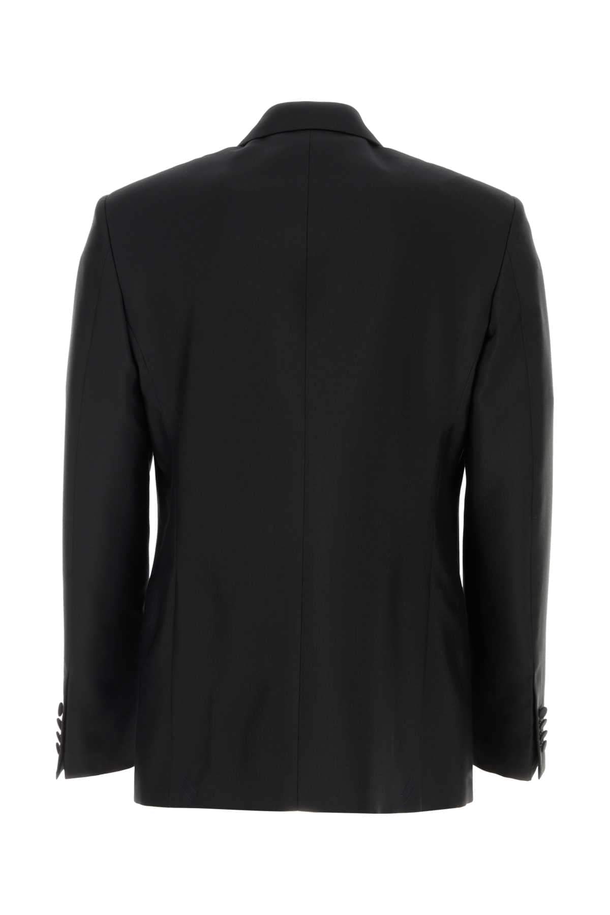 Burberry Men Black Wool Blend Blazer DestGlow