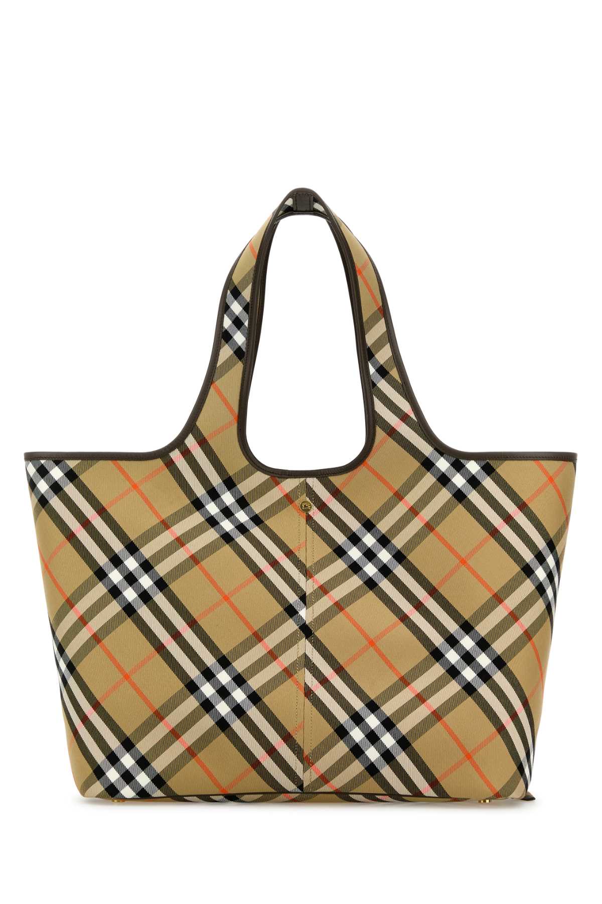 Burberry Women Embroidered Canvas Medium Check Shopping Bag DestGlow