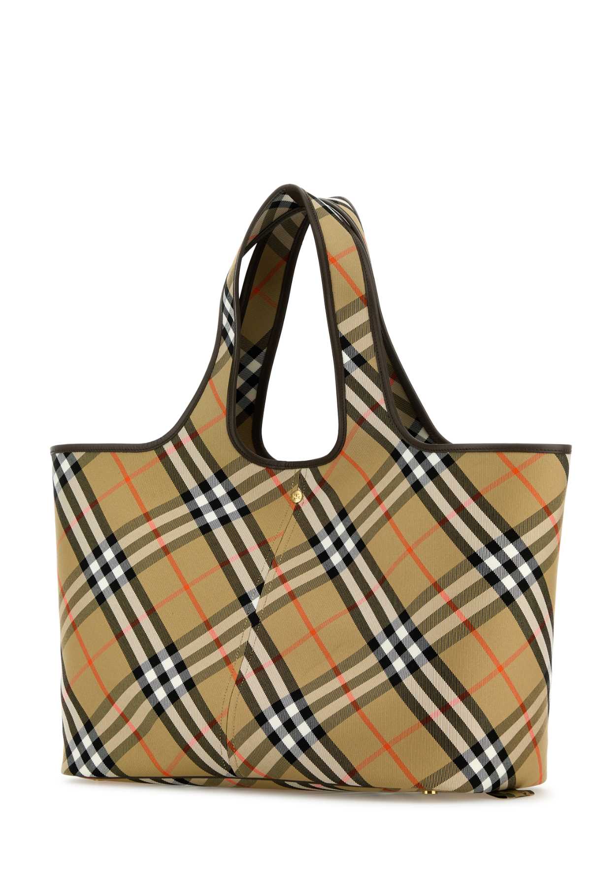 Burberry Women Embroidered Canvas Medium Check Shopping Bag DestGlow