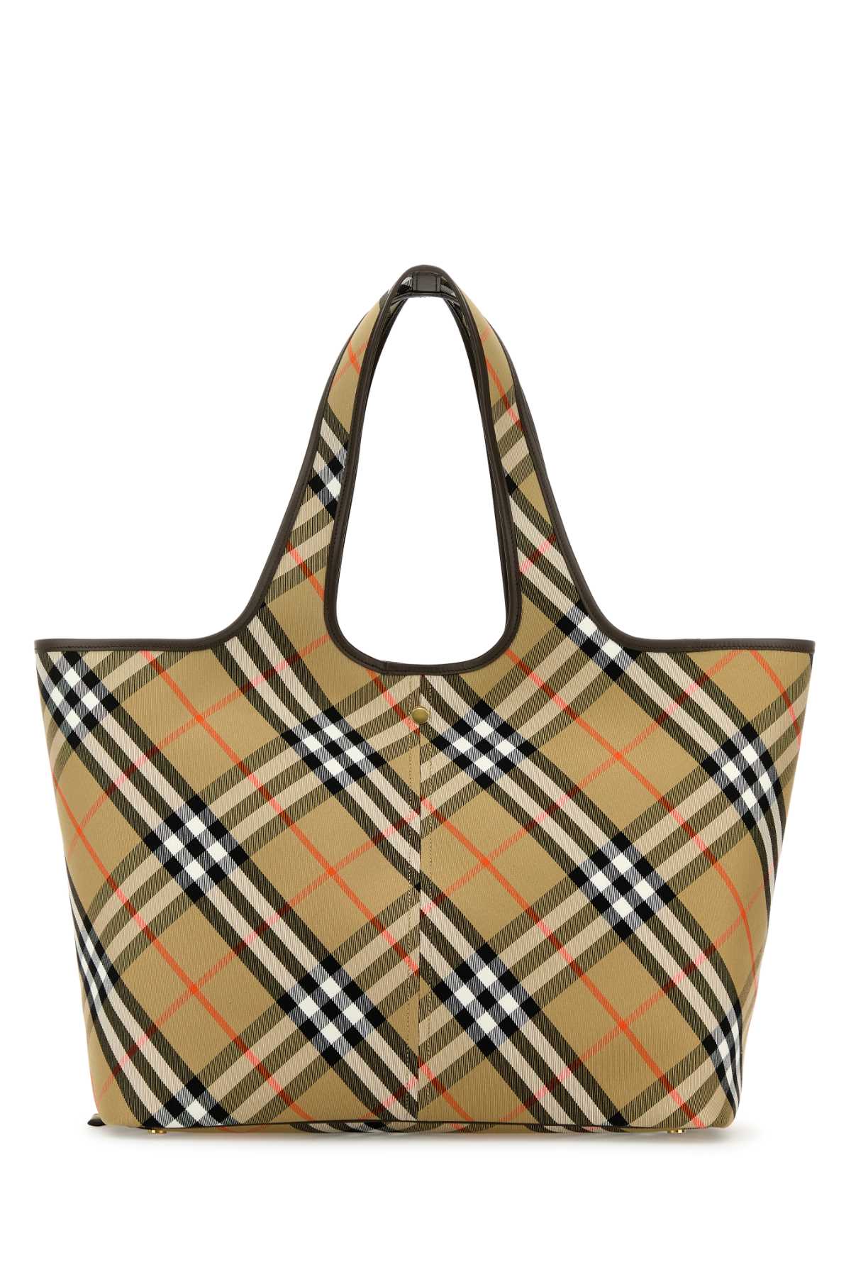 Burberry Women Embroidered Canvas Medium Check Shopping Bag DestGlow