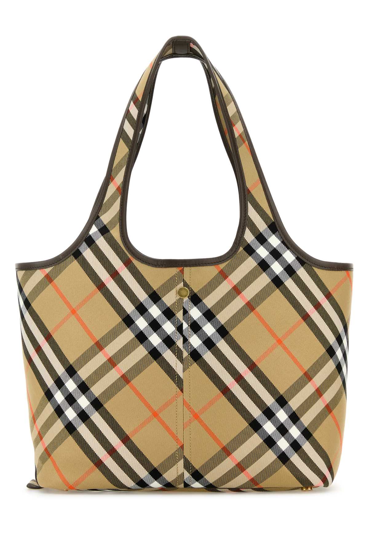 Burberry Women Embroidered Canvas Small Check Shopping Bag by Luosophy