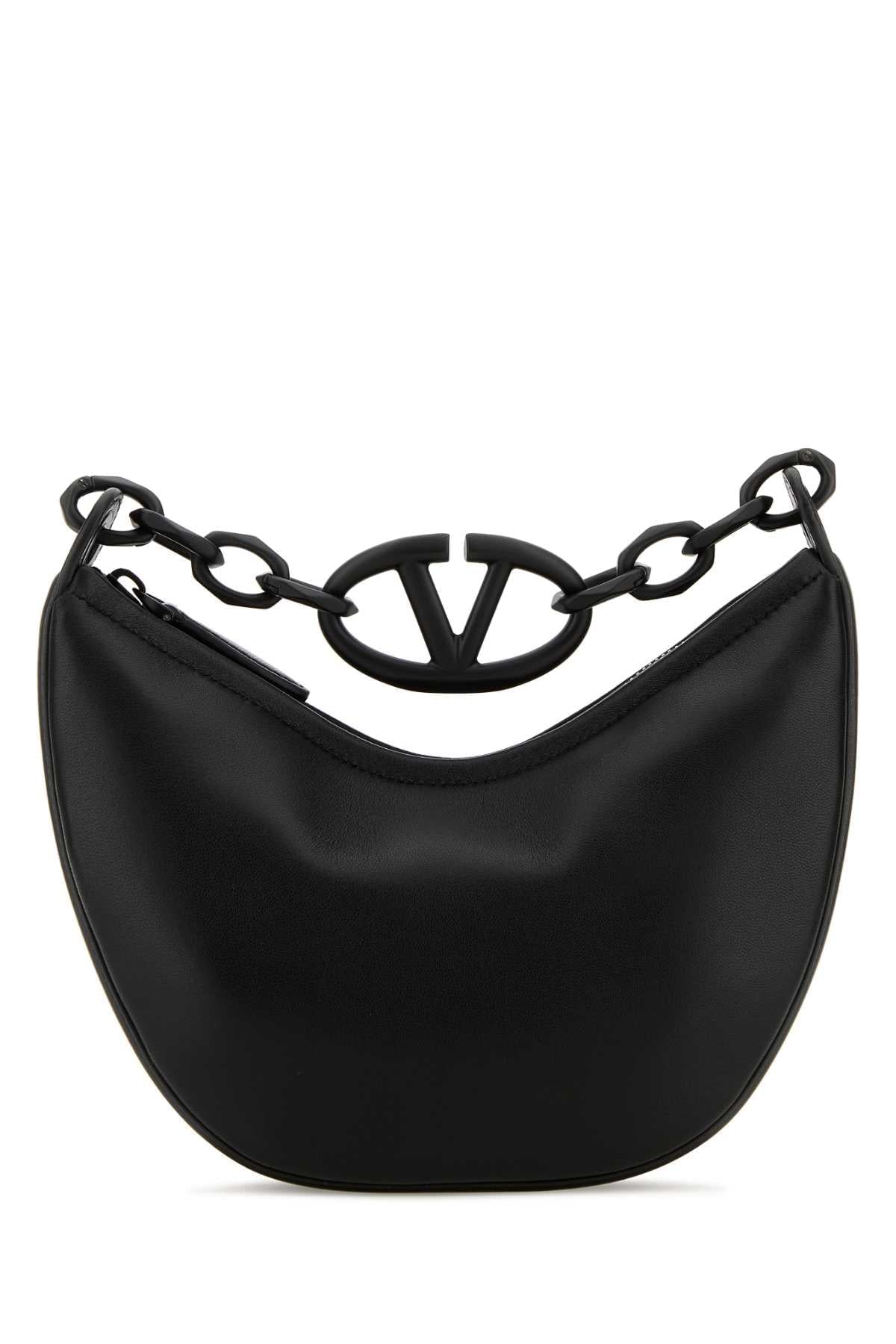 Valentino Garavani Women Black Leather Hobo Vlogo Moon Handbag DestGlow