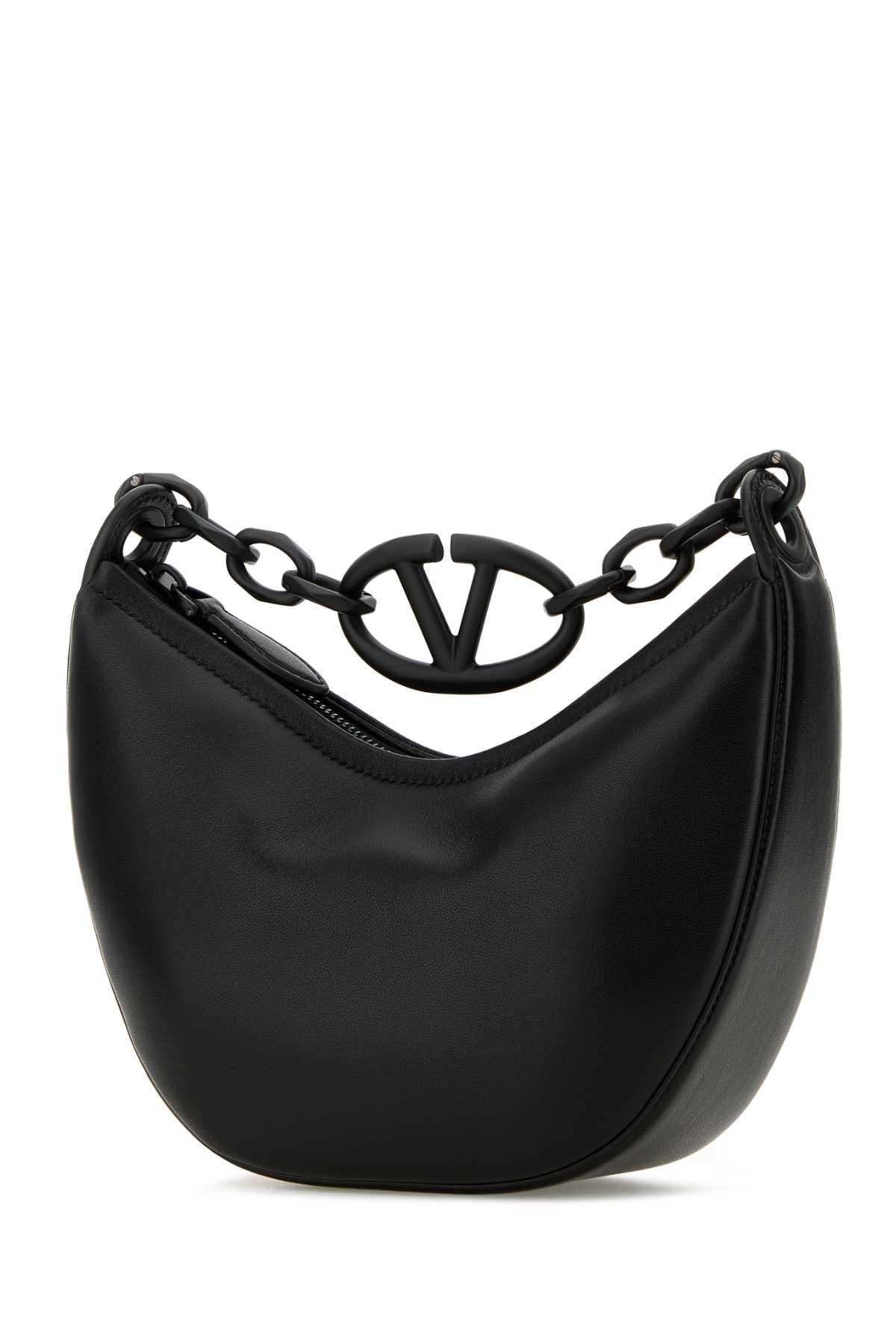 Valentino Garavani Women Black Leather Hobo Vlogo Moon Handbag DestGlow