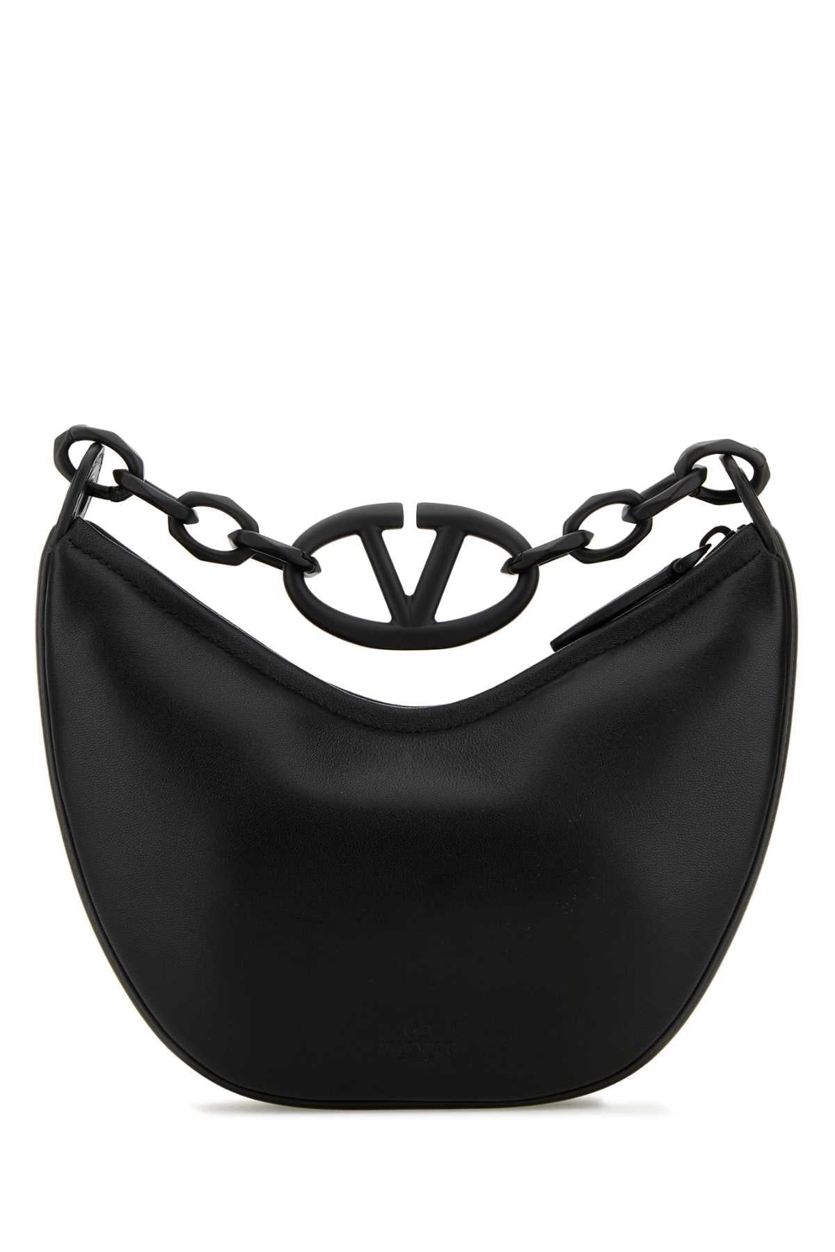 Valentino Garavani Women Black Leather Hobo Vlogo Moon Handbag DestGlow