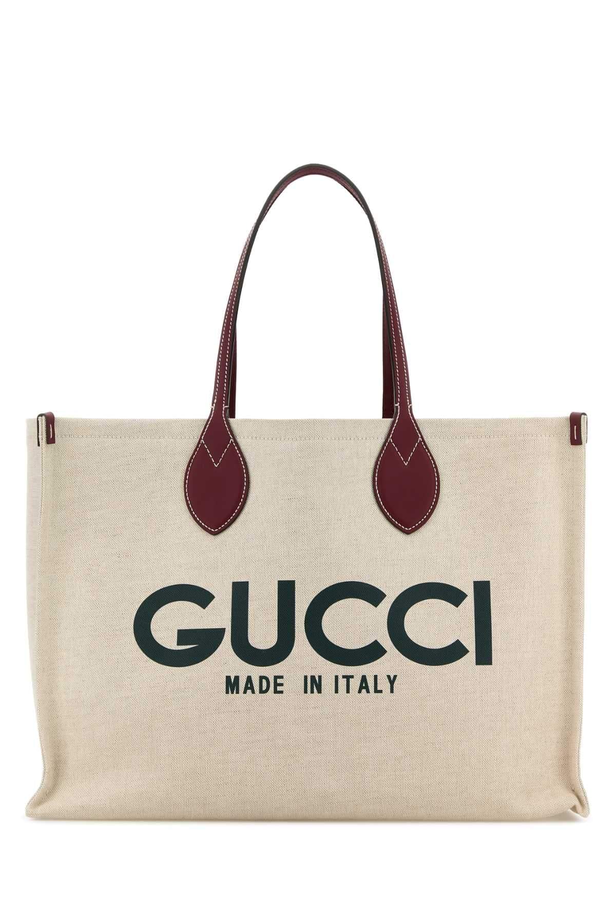 Gucci Women Sand Canvas Shopping Bag DestGlow
