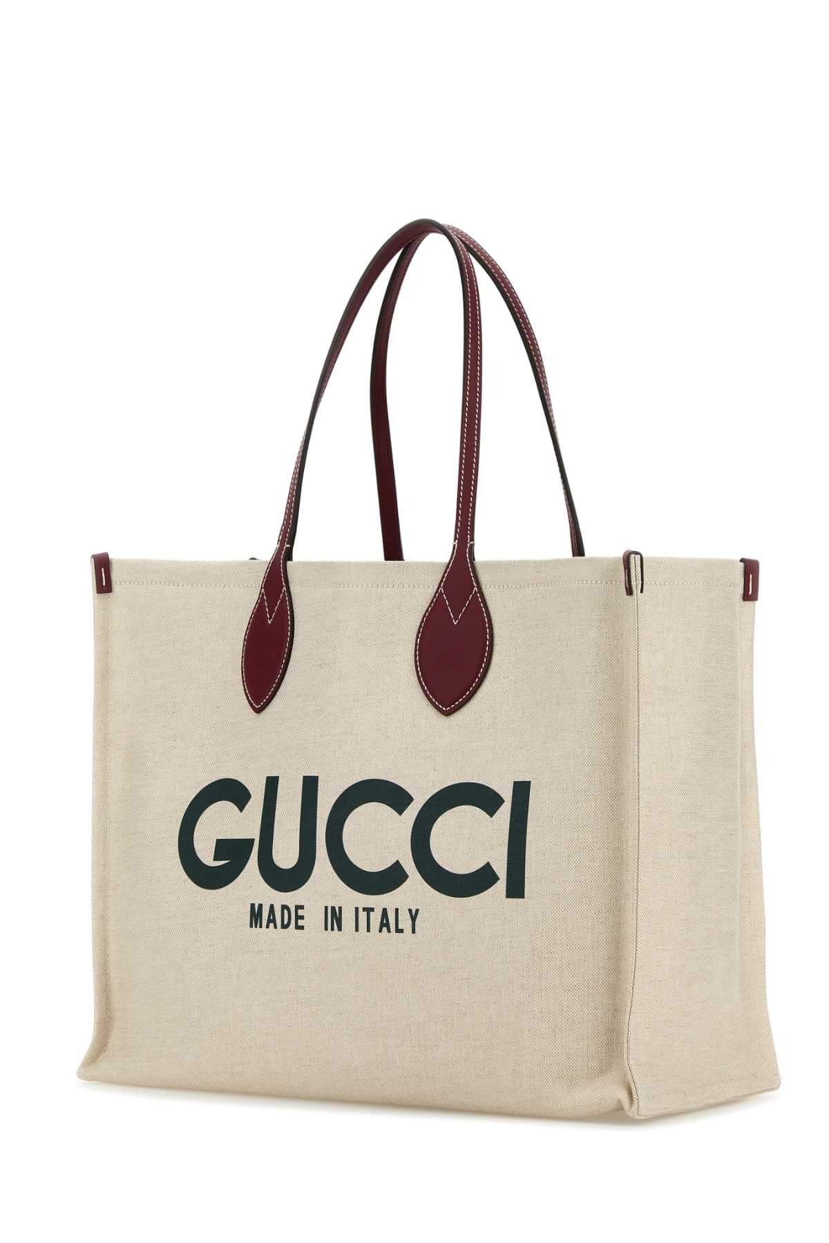 Gucci Women Sand Canvas Shopping Bag DestGlow