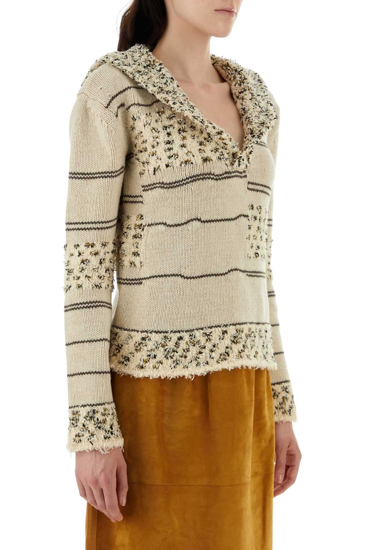 Bottega Veneta Women Embroidered Wool Blend Polo Shirt DestGlow