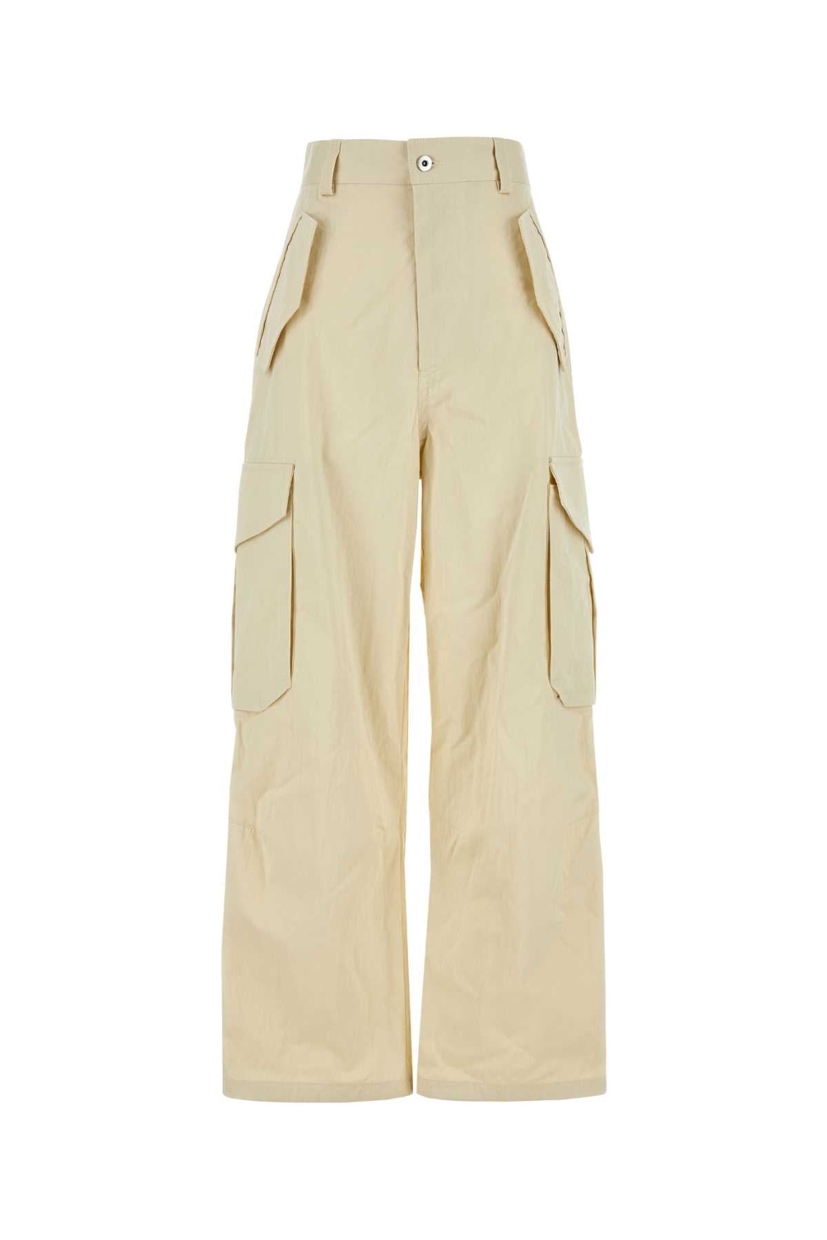 Bottega Veneta Women Sand Cotton Blend Cargo Pant DestGlow