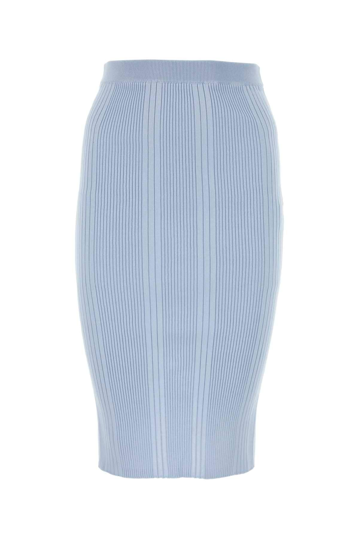 Bottega Veneta Women Pastel Light-Blue Cotton Skirt DestGlow