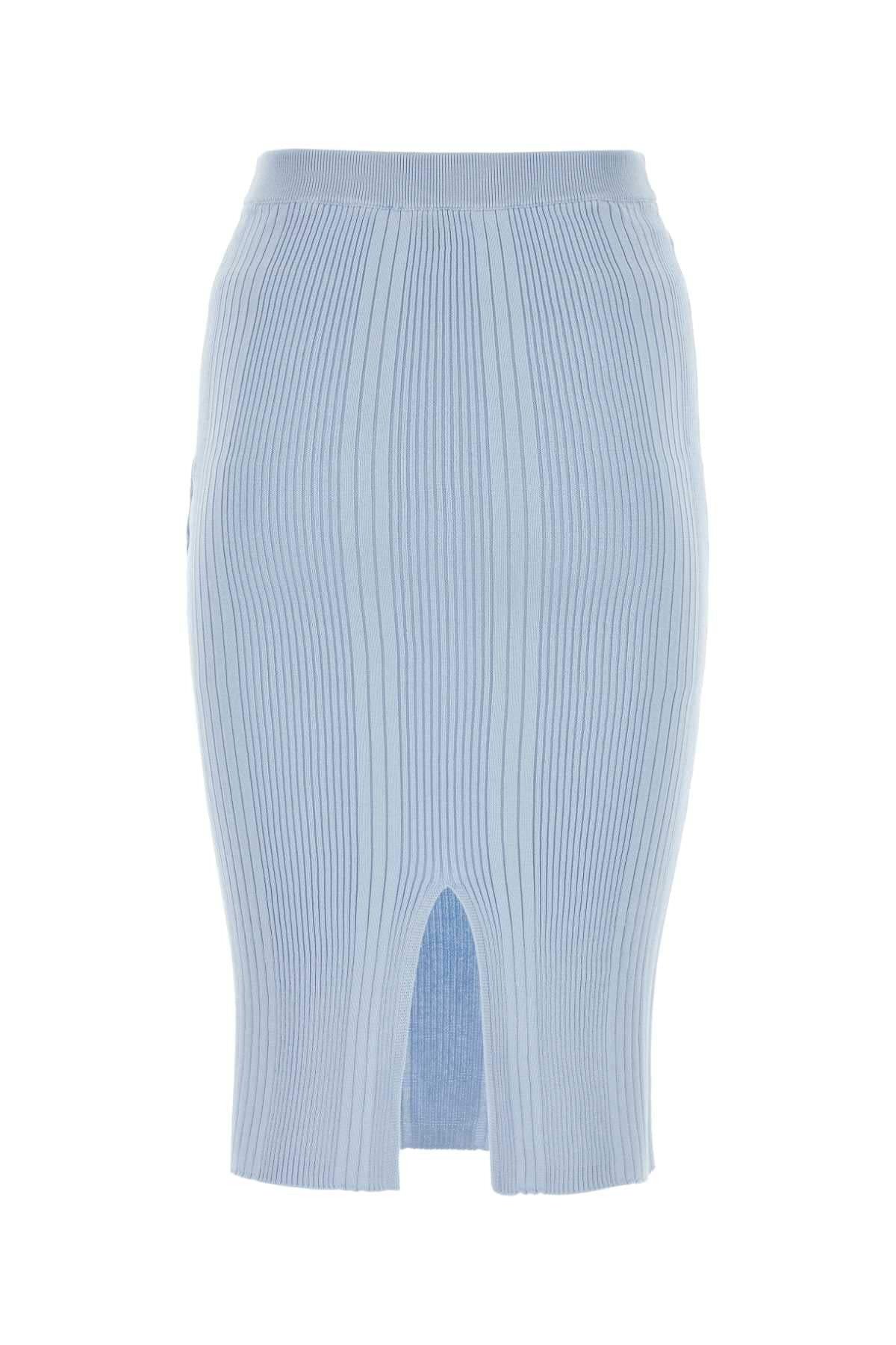 Bottega Veneta Women Pastel Light-Blue Cotton Skirt DestGlow